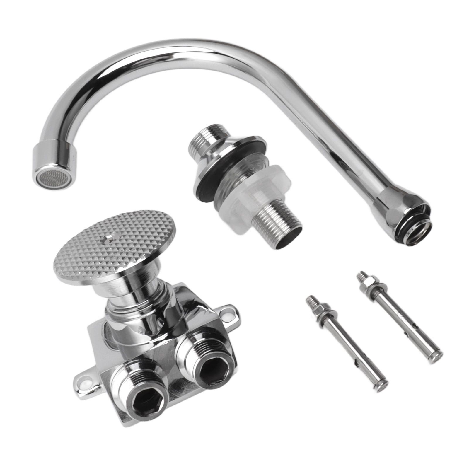 Foot Pedal Faucet Hands Free Foot Valve Flexible Hose Touchless Floor Mount view 2