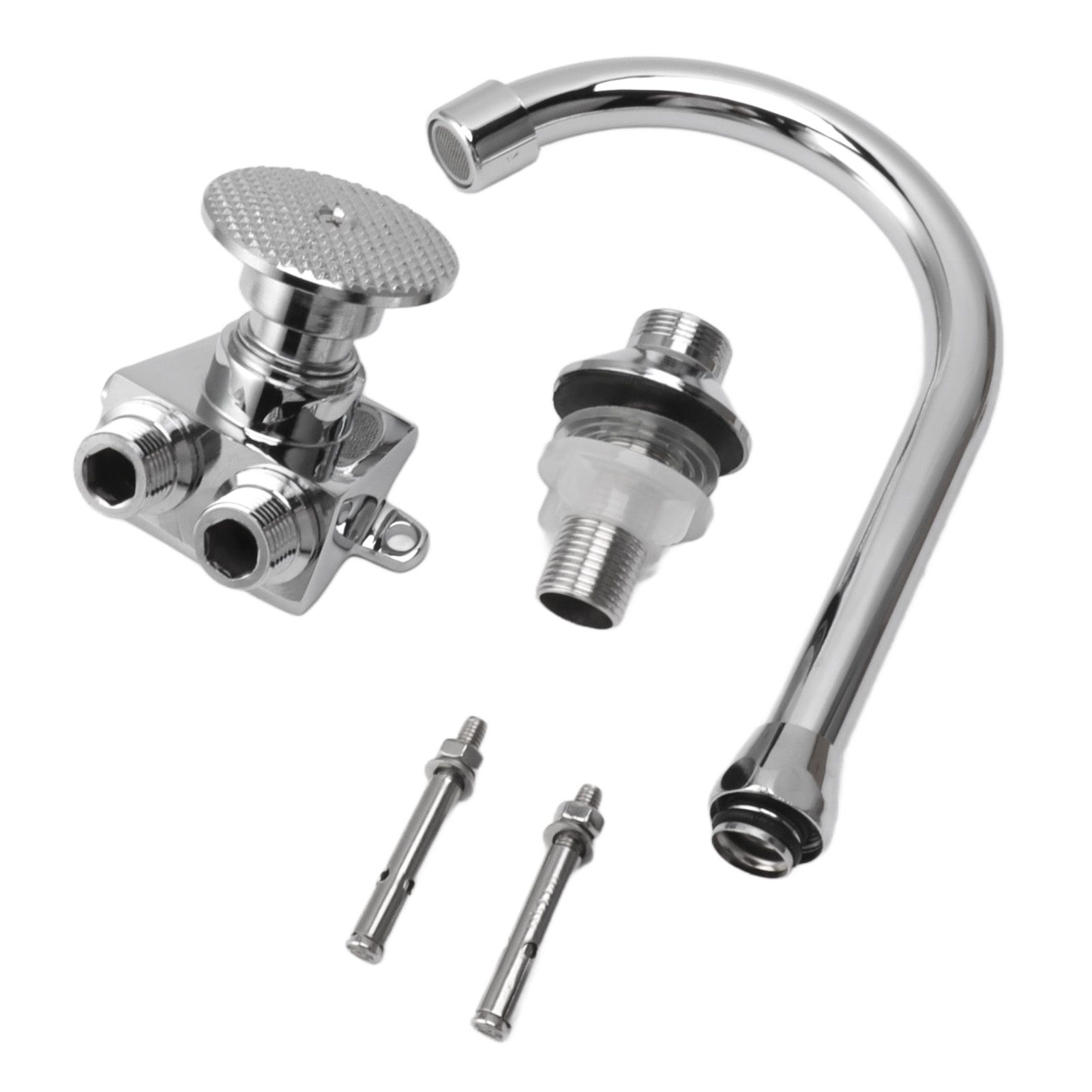 Foot Pedal Faucet Hands Free Foot Valve Flexible Hose Touchless Floor Mount view 4