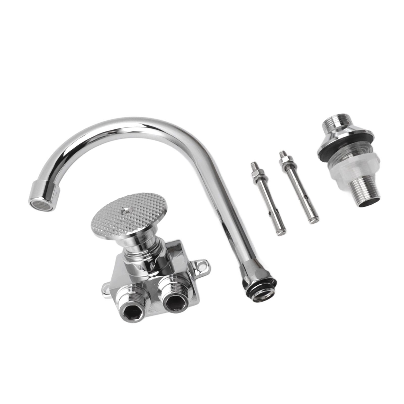 Foot Pedal Faucet Hands Free Foot Valve Flexible Hose Touchless Floor Mount view 5