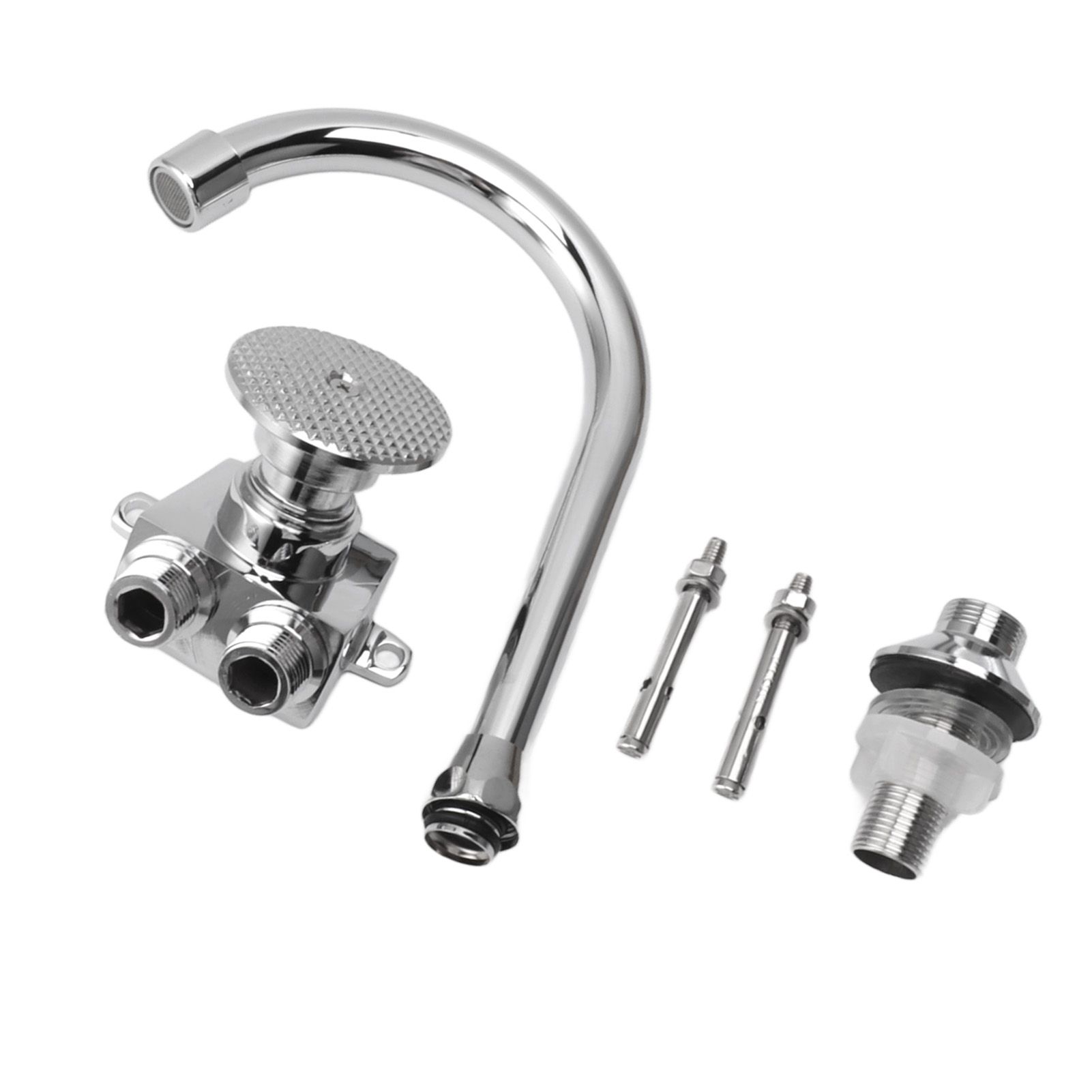Foot Pedal Faucet Hands Free Foot Valve Flexible Hose Touchless Floor Mount view 6