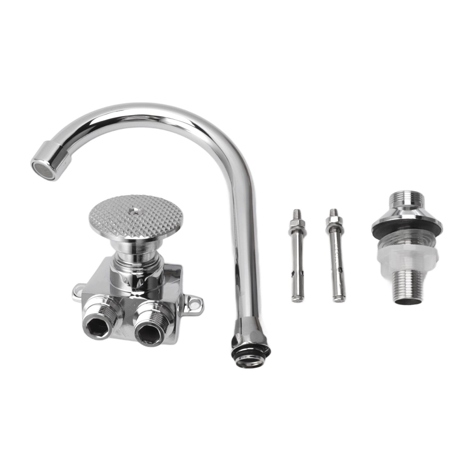 Foot Pedal Faucet Hands Free Foot Valve Flexible Hose Touchless Floor Mount view 7