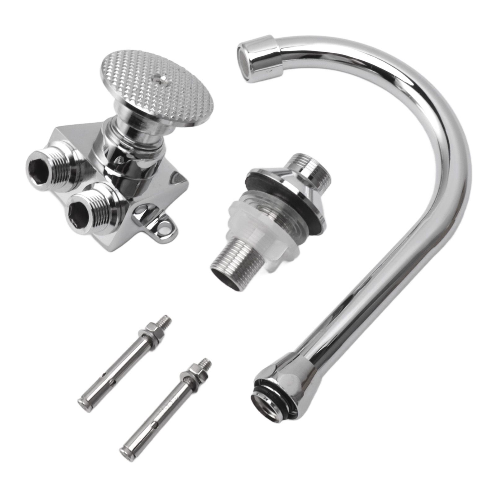 Foot Pedal Faucet Hands Free Foot Valve Flexible Hose Touchless Floor Mount view 8