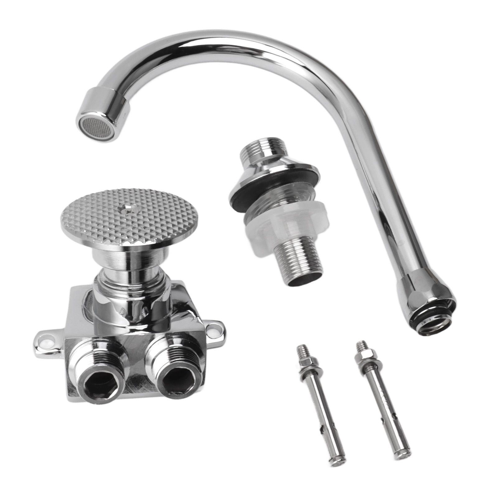 Foot Pedal Faucet Hands Free Foot Valve Flexible Hose Touchless Floor Mount view 9