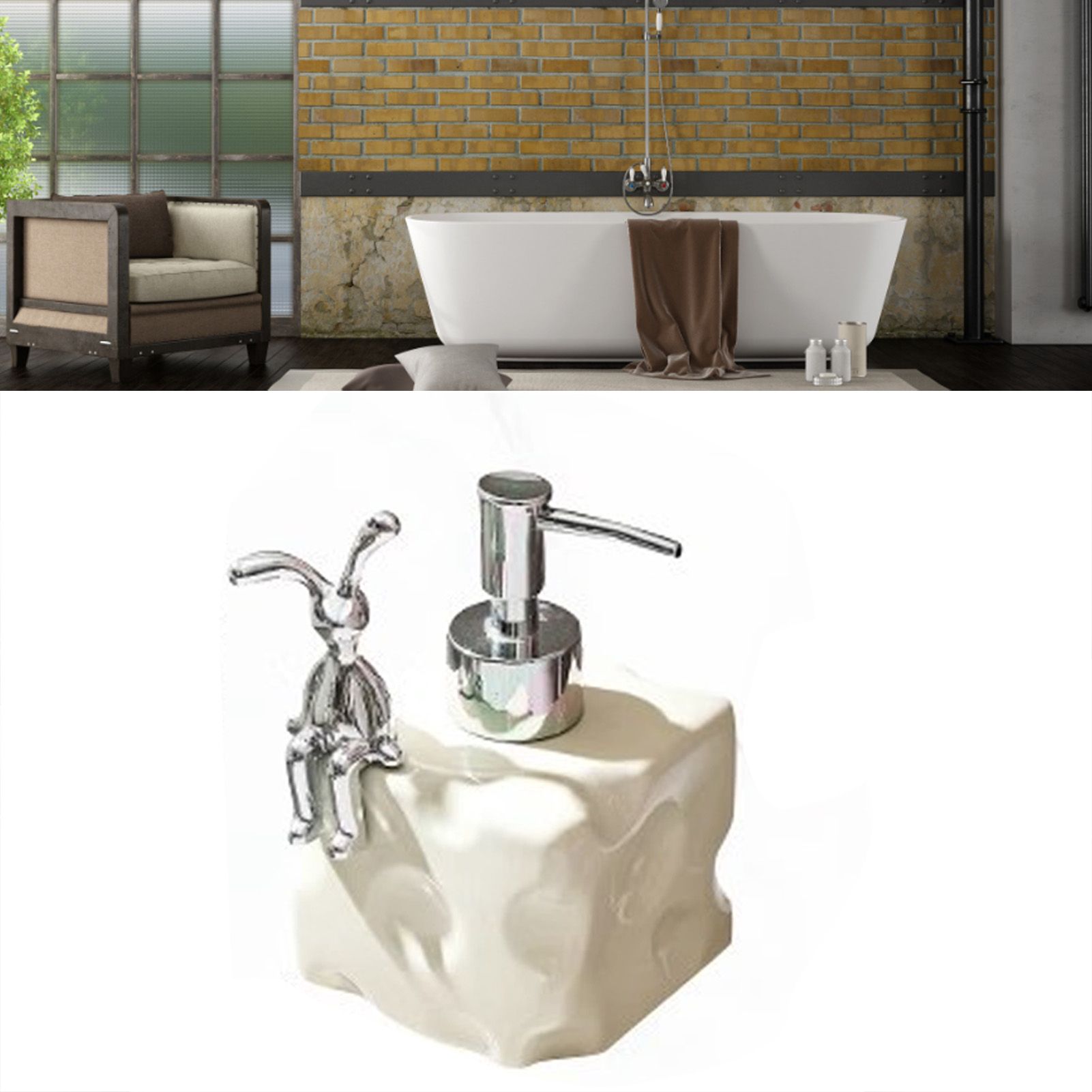 Shampoo Dispenser Bottle Ceramic Large Capacity Home Decoration with Pump for view 6