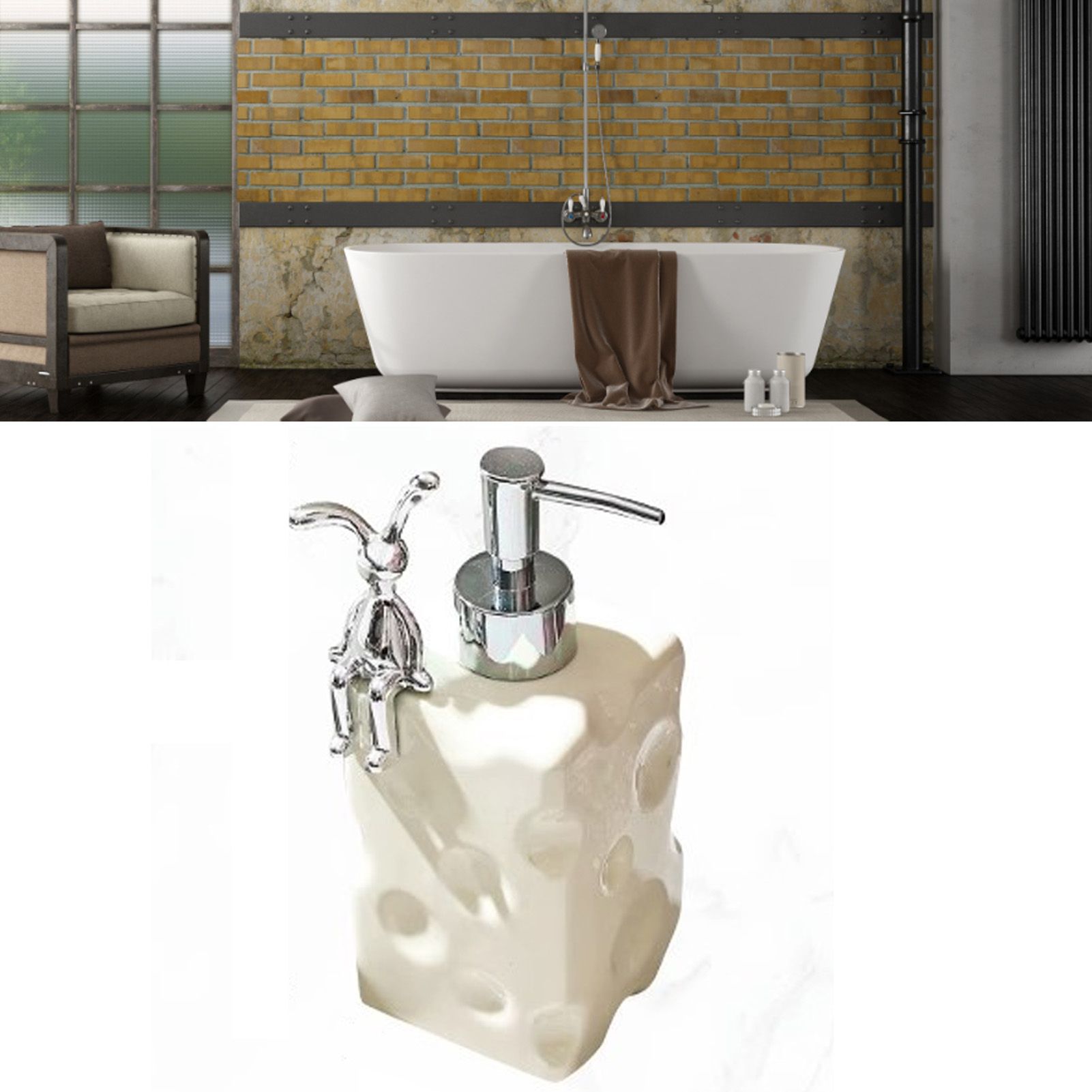 Shampoo Dispenser Bottle Ceramic Large Capacity Home Decoration with Pump for view 6