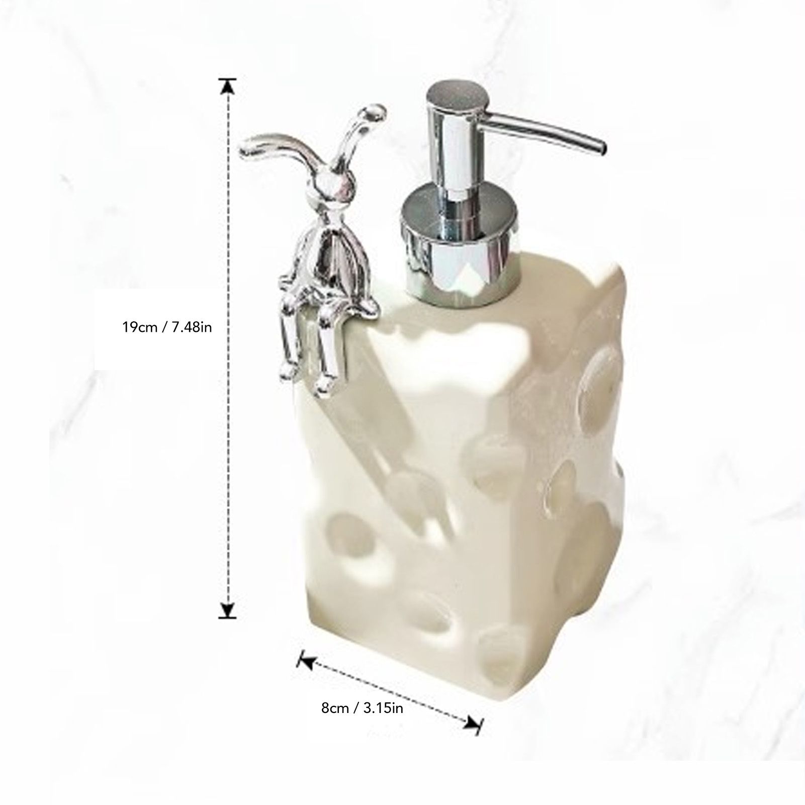 Shampoo Dispenser Bottle Ceramic Large Capacity Home Decoration with Pump for view 12