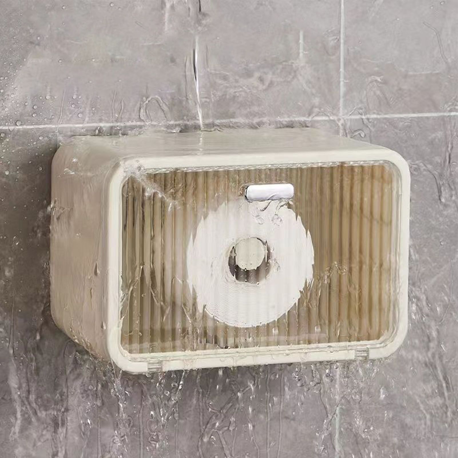 Tissue Box Cover Wall Mounted 2 in 1 Waterproof Tissue Holder Dispenser Box view 12