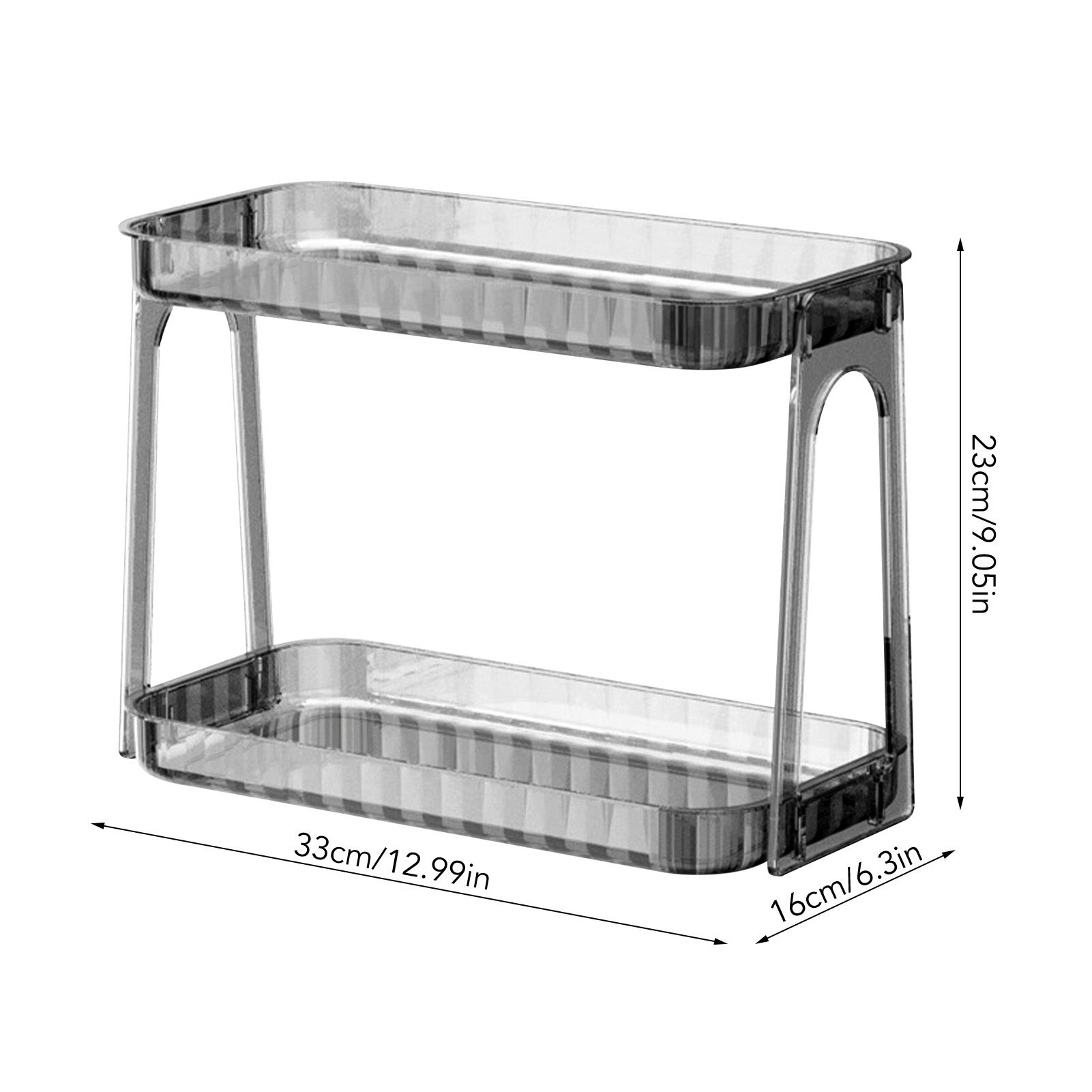 Cosmetic Storage Rack Double Layer Clear Detachable Modern Countertop Cosmetic view 12