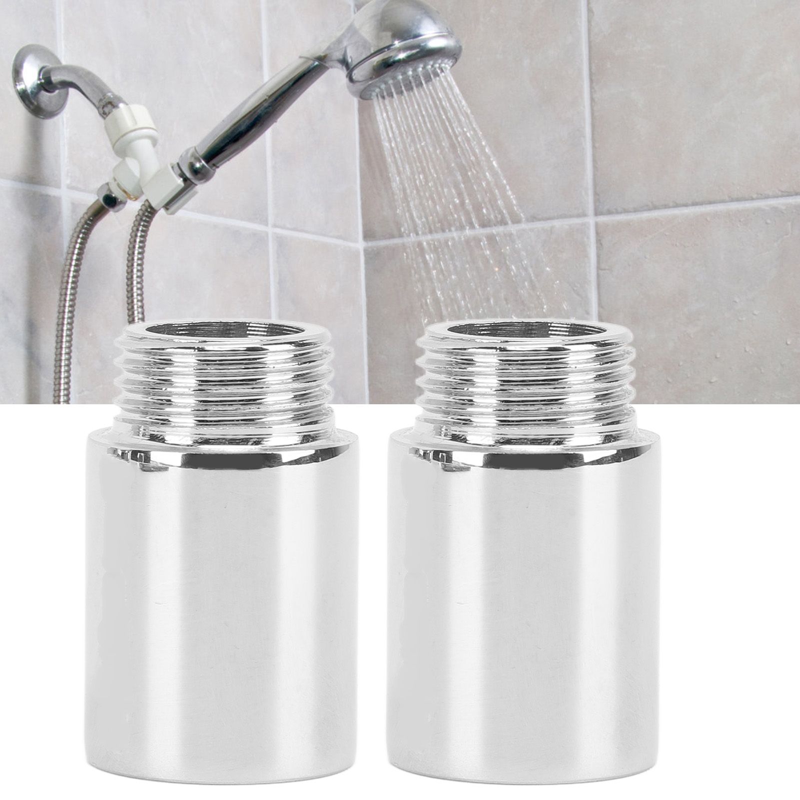 2PCS Shower Arm Extension Stainless Steel Chrome Plating Shower Head Extension view 11