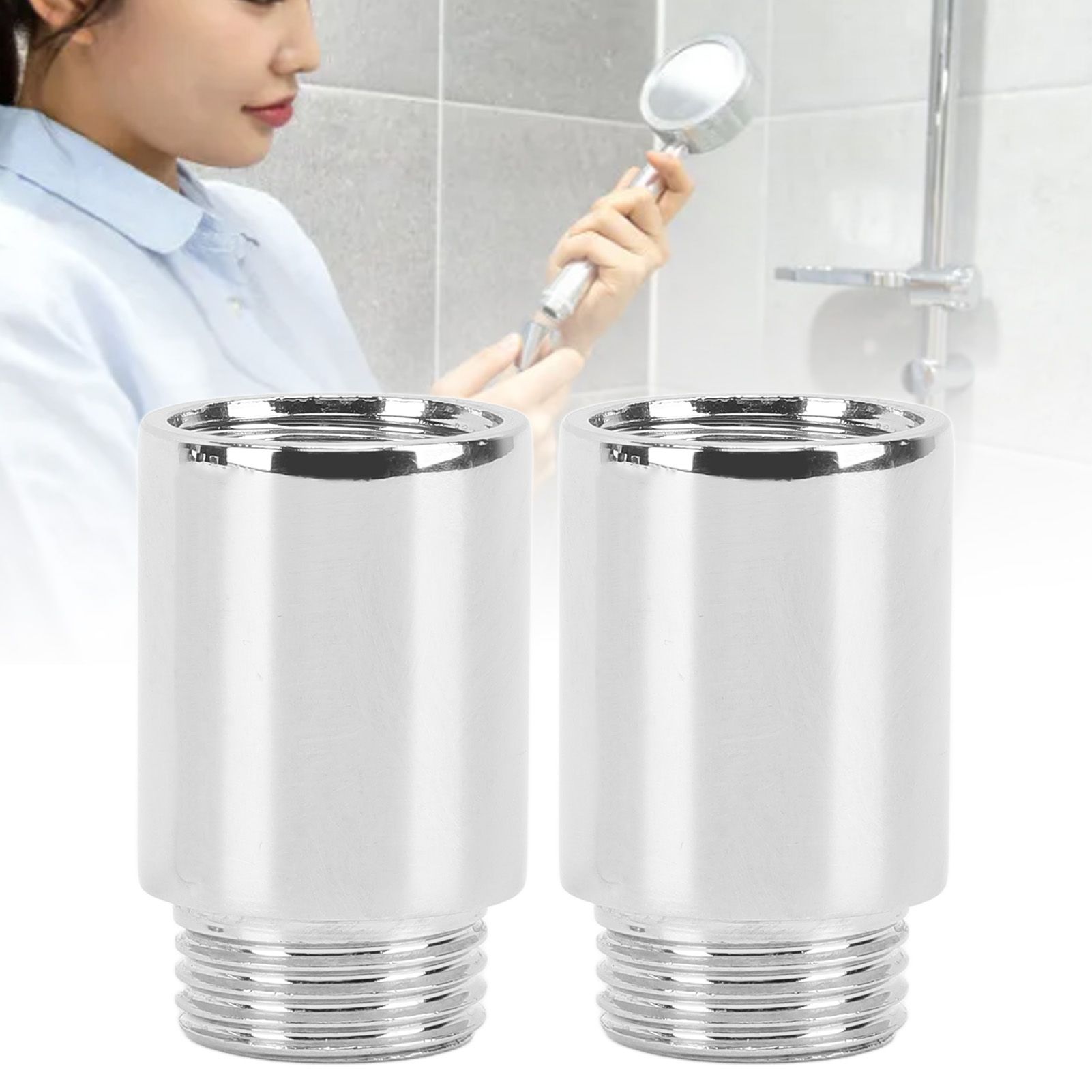 2PCS Shower Arm Extension Stainless Steel Chrome Plating Shower Head Extension view 12