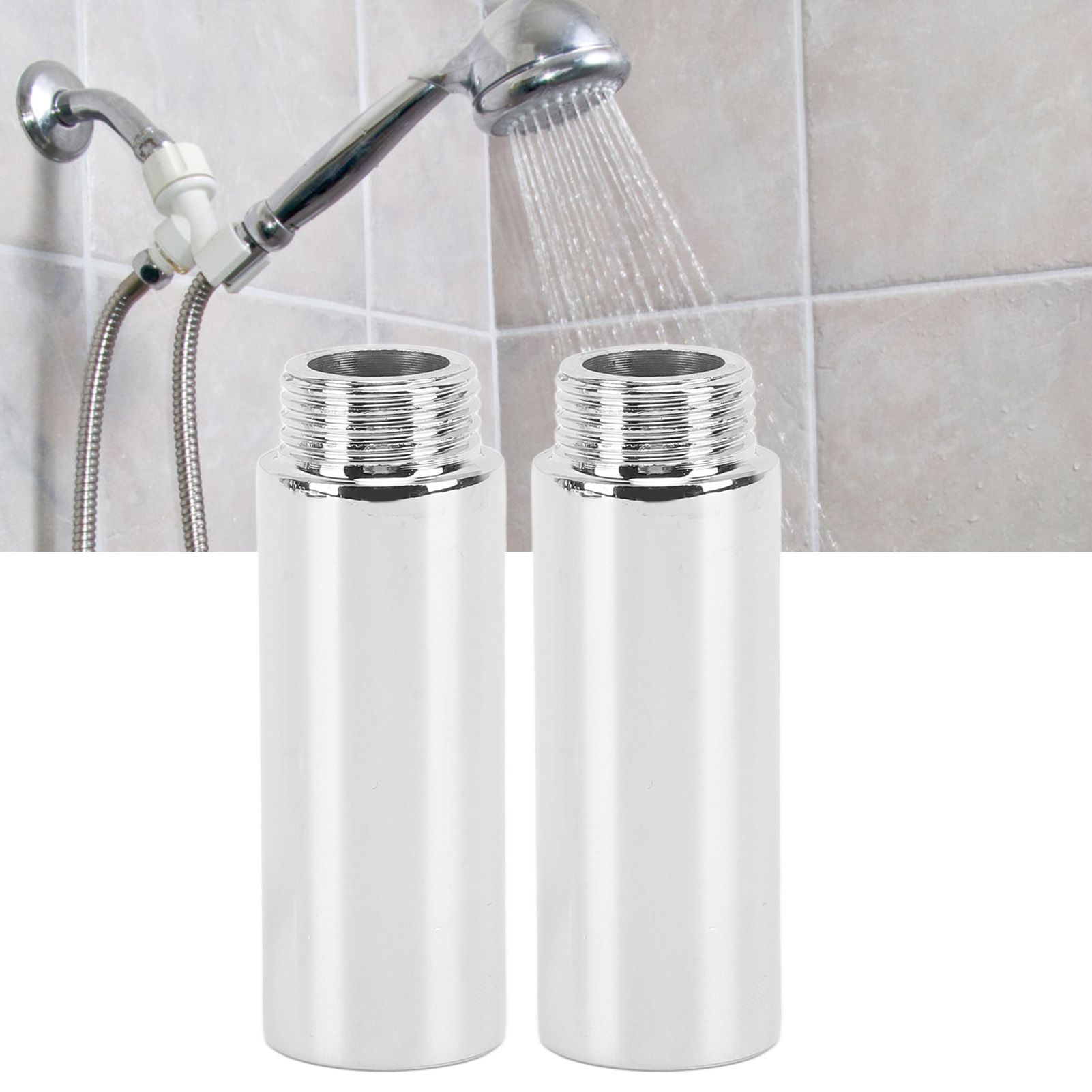 2PCS Shower Arm Extension Stainless Steel Chrome Plating Shower Head Extension view 11