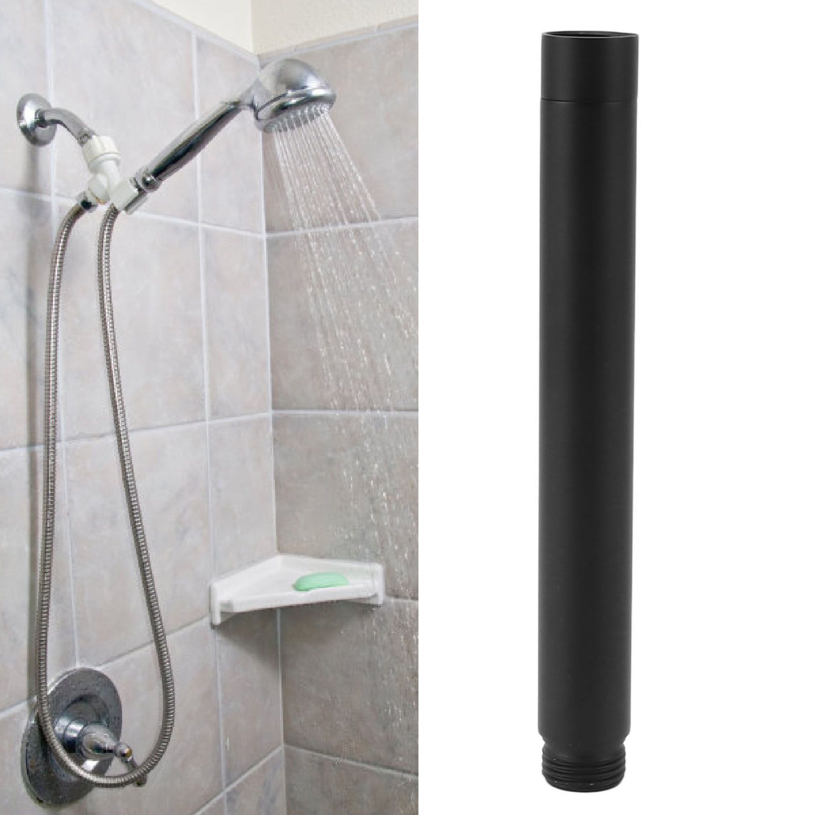 Shower Head Extension Stainless Steel Shower Arm Fine Surface Easy view 12