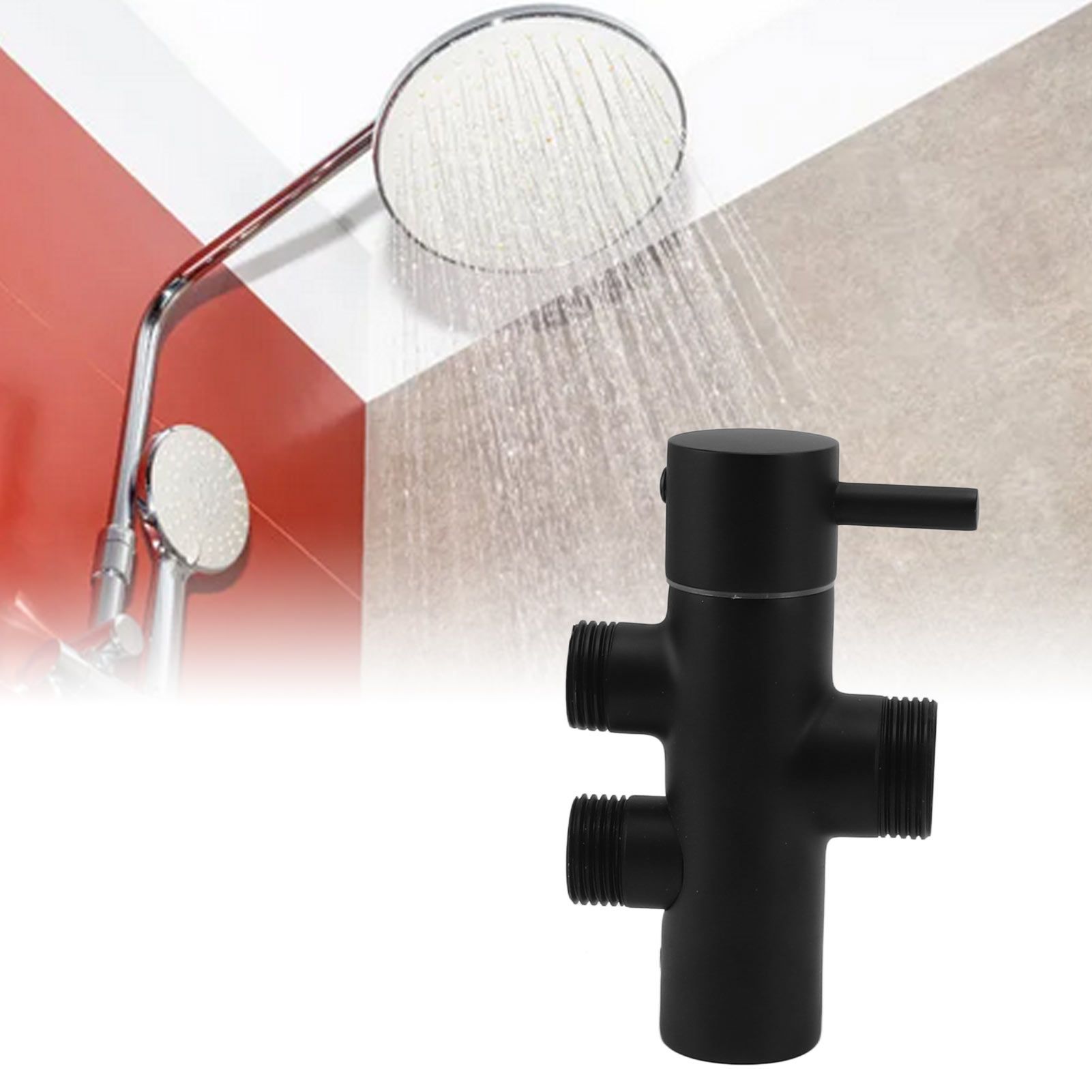 Shower Head Diverter Black Rustproof Leakproof Wall Mounted Shower Arm view 11