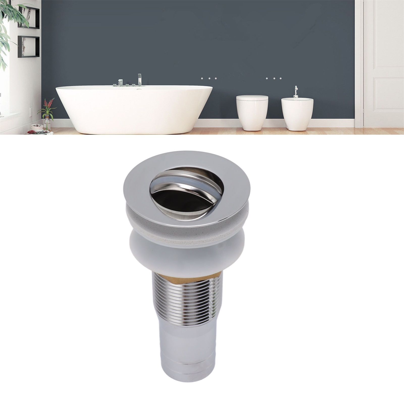 Bathroom Sink Drain Stainless Steel Polished Electroplated Flip Top Anti view 11
