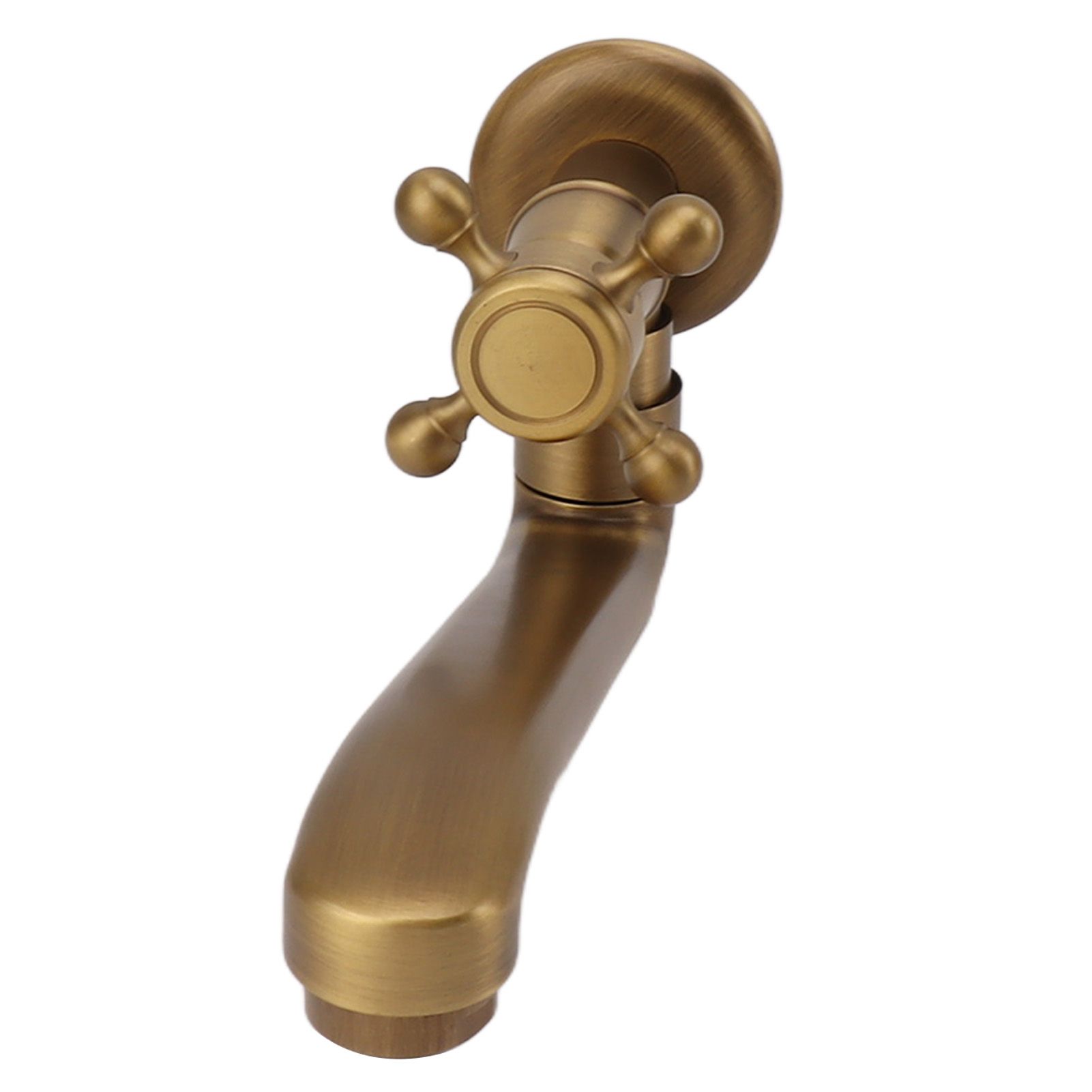 Antique Garden Faucet with Extended Spout Antifreezing Copper Wall Mount view 2