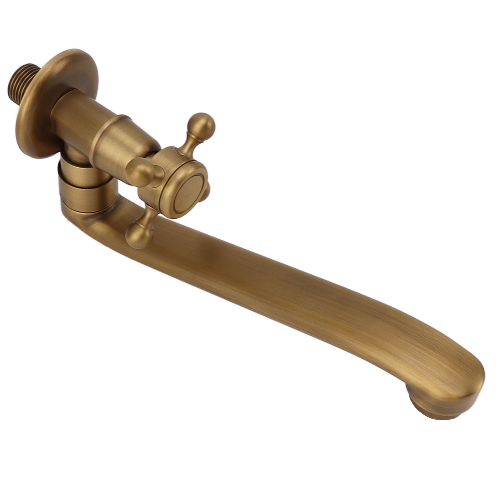 Antique Garden Faucet with Extended Spout Antifreezing Copper Wall Mount view 3