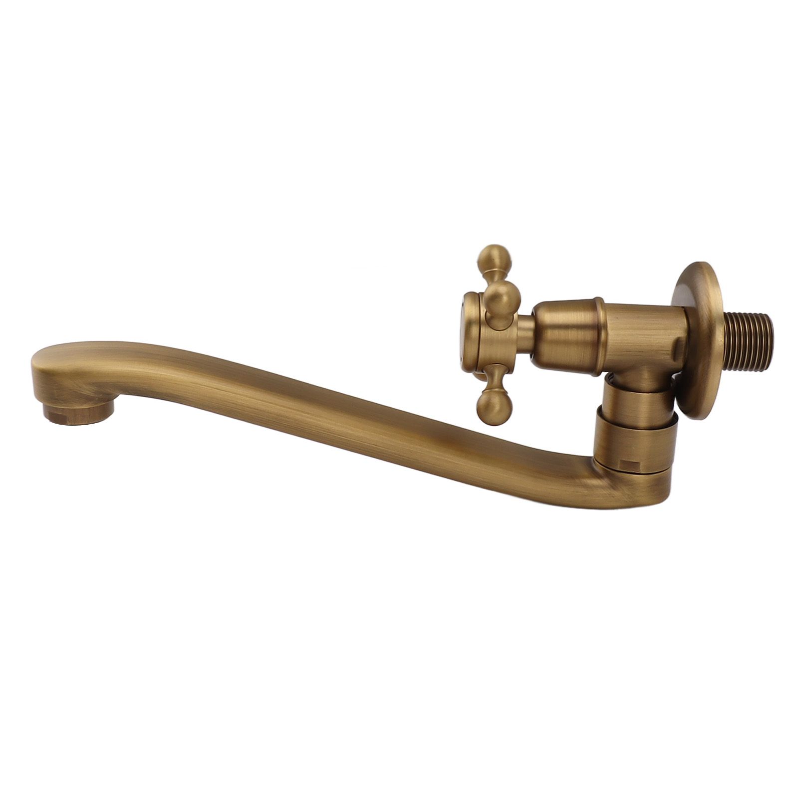 Antique Garden Faucet with Extended Spout Antifreezing Copper Wall Mount view 5