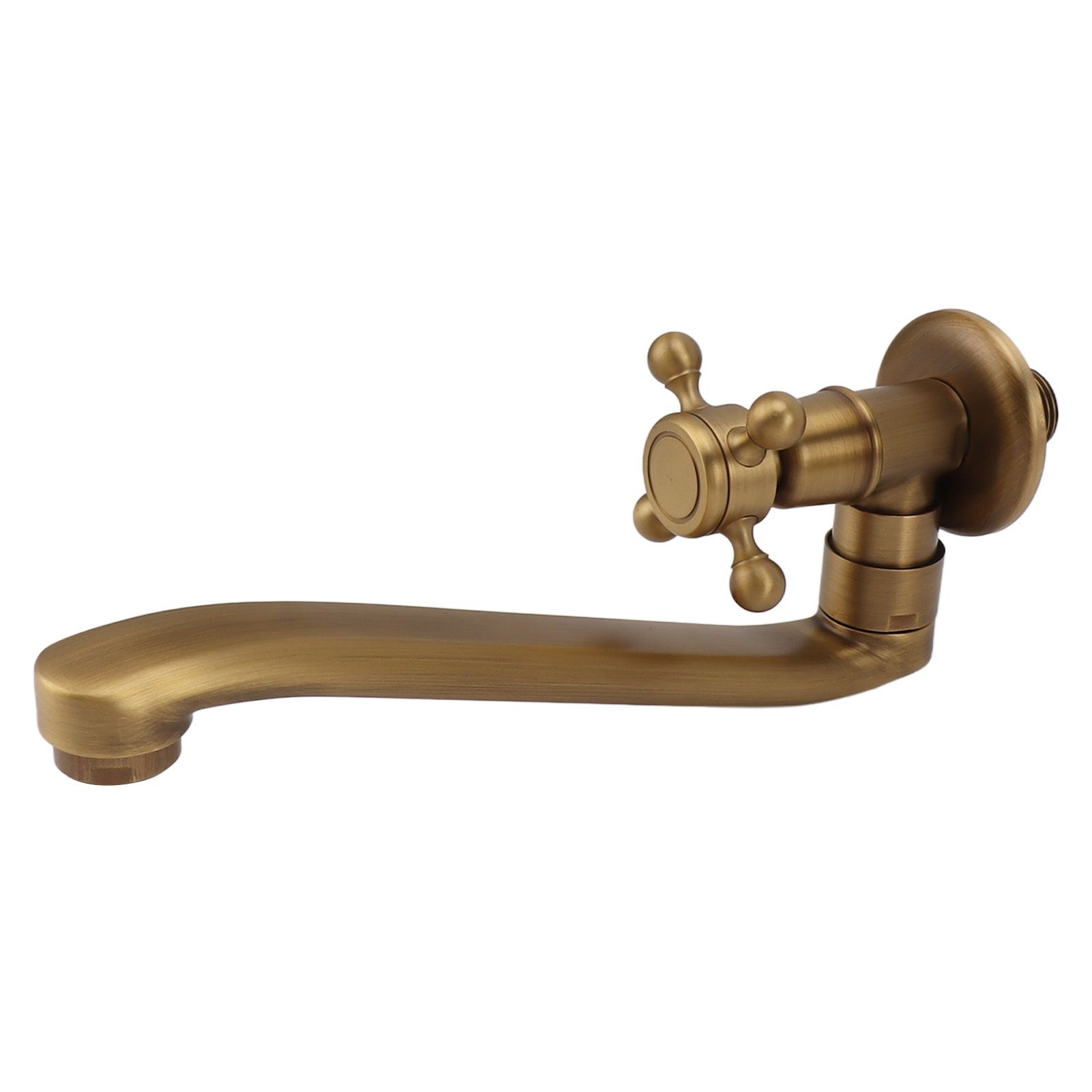 Antique Garden Faucet with Extended Spout Antifreezing Copper Wall Mount view 6