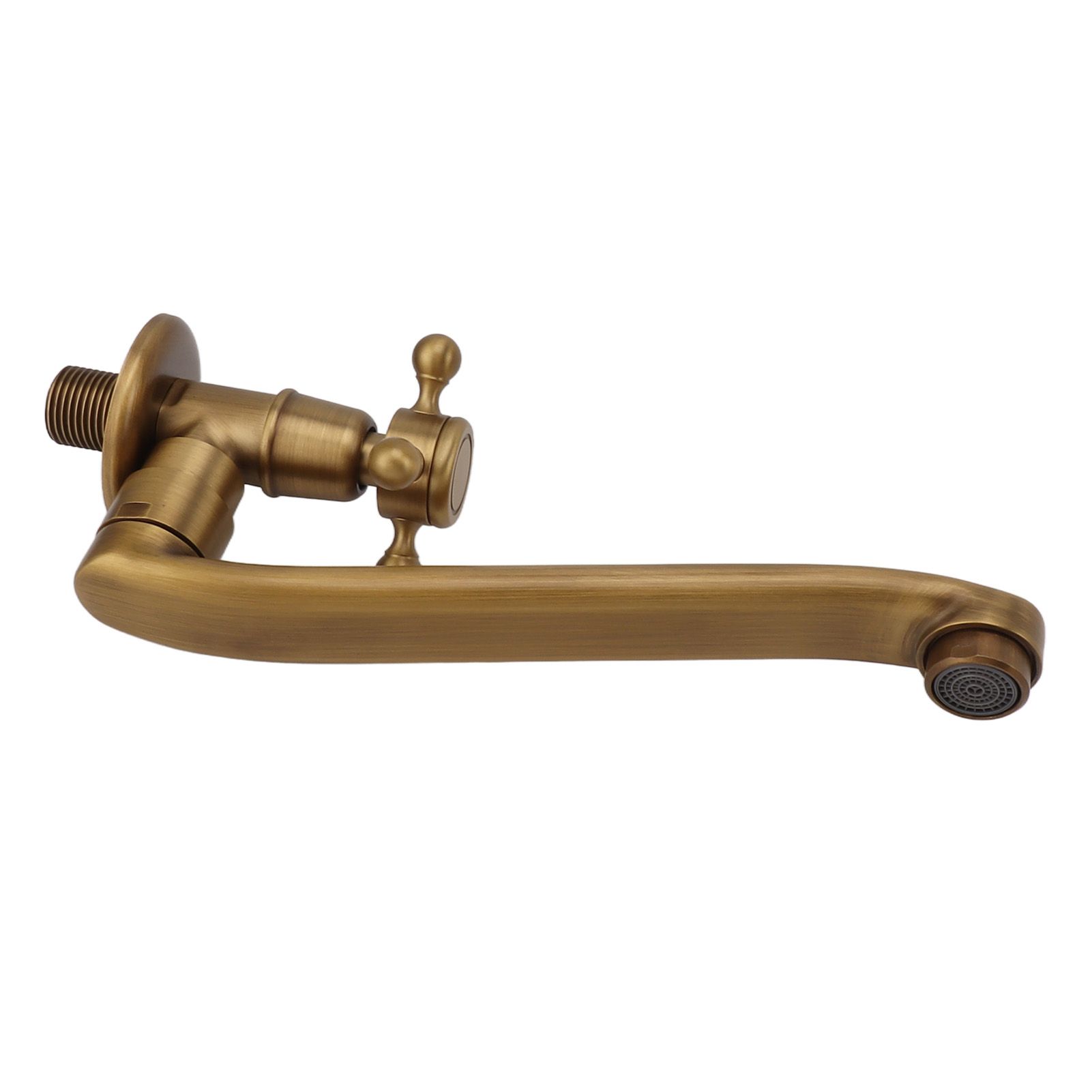 Antique Garden Faucet with Extended Spout Antifreezing Copper Wall Mount view 7