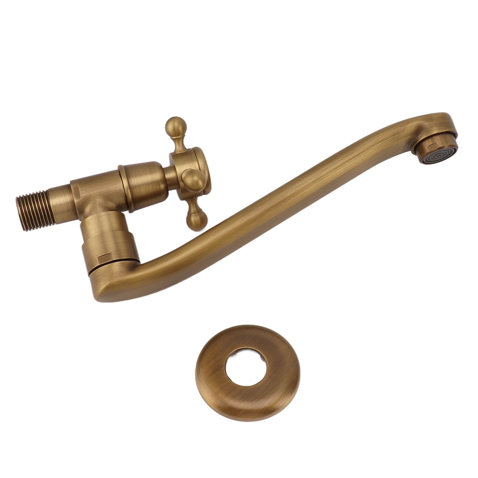 Antique Garden Faucet with Extended Spout Antifreezing Copper Wall Mount view 8
