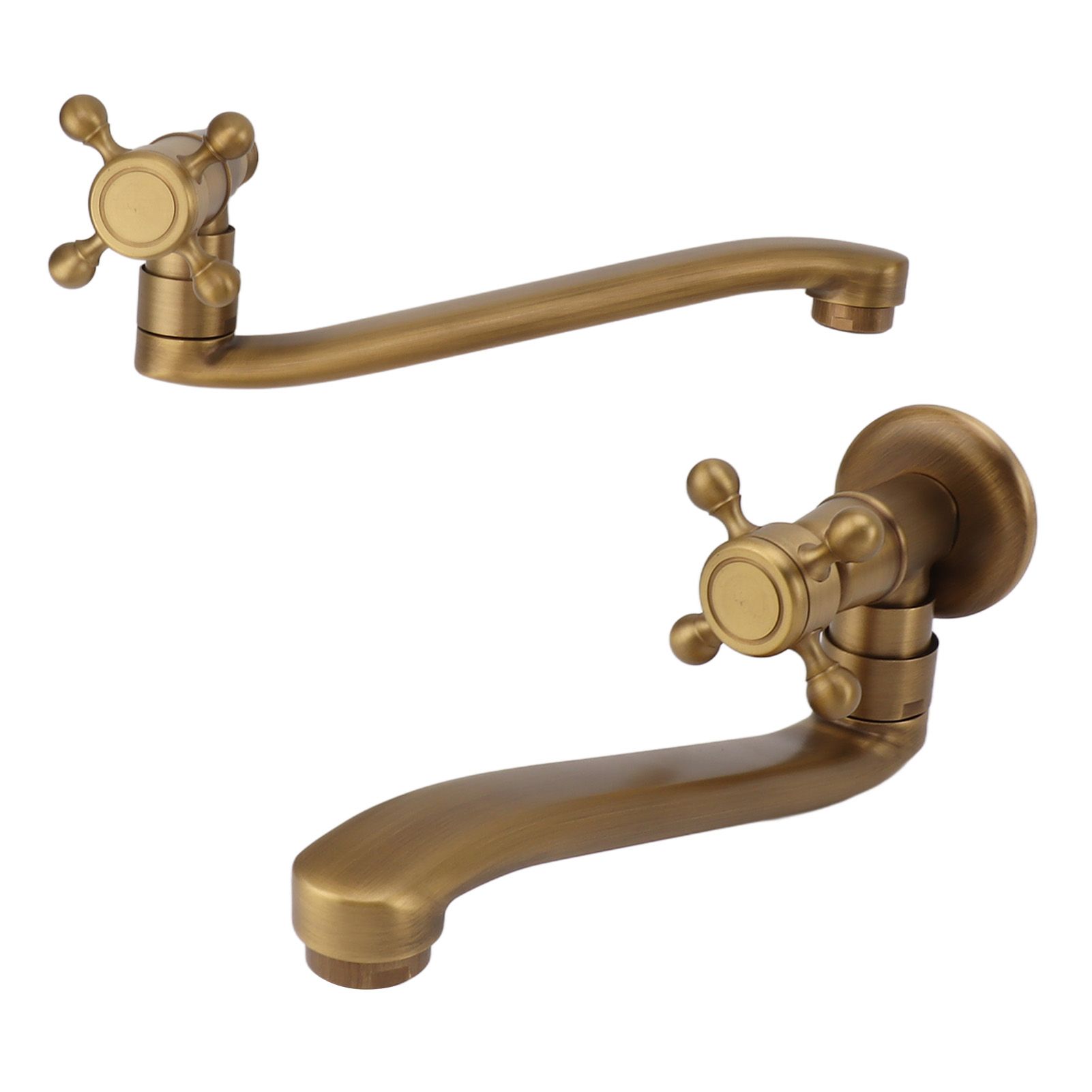 Antique Garden Faucet with Extended Spout Antifreezing Copper Wall Mount view 9