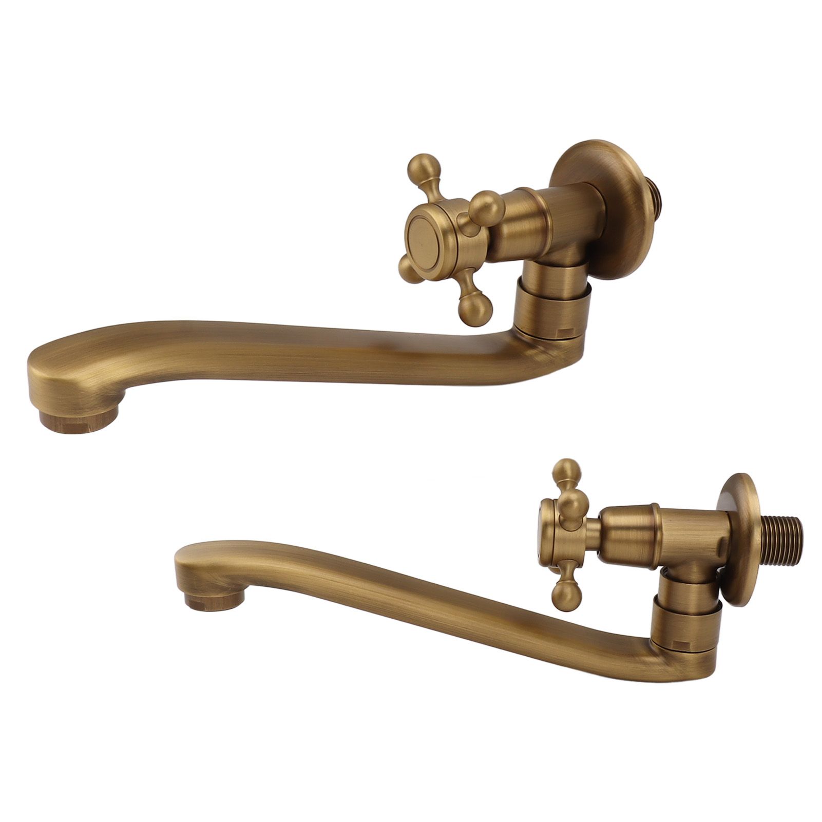 Antique Garden Faucet with Extended Spout Antifreezing Copper Wall Mount view 10