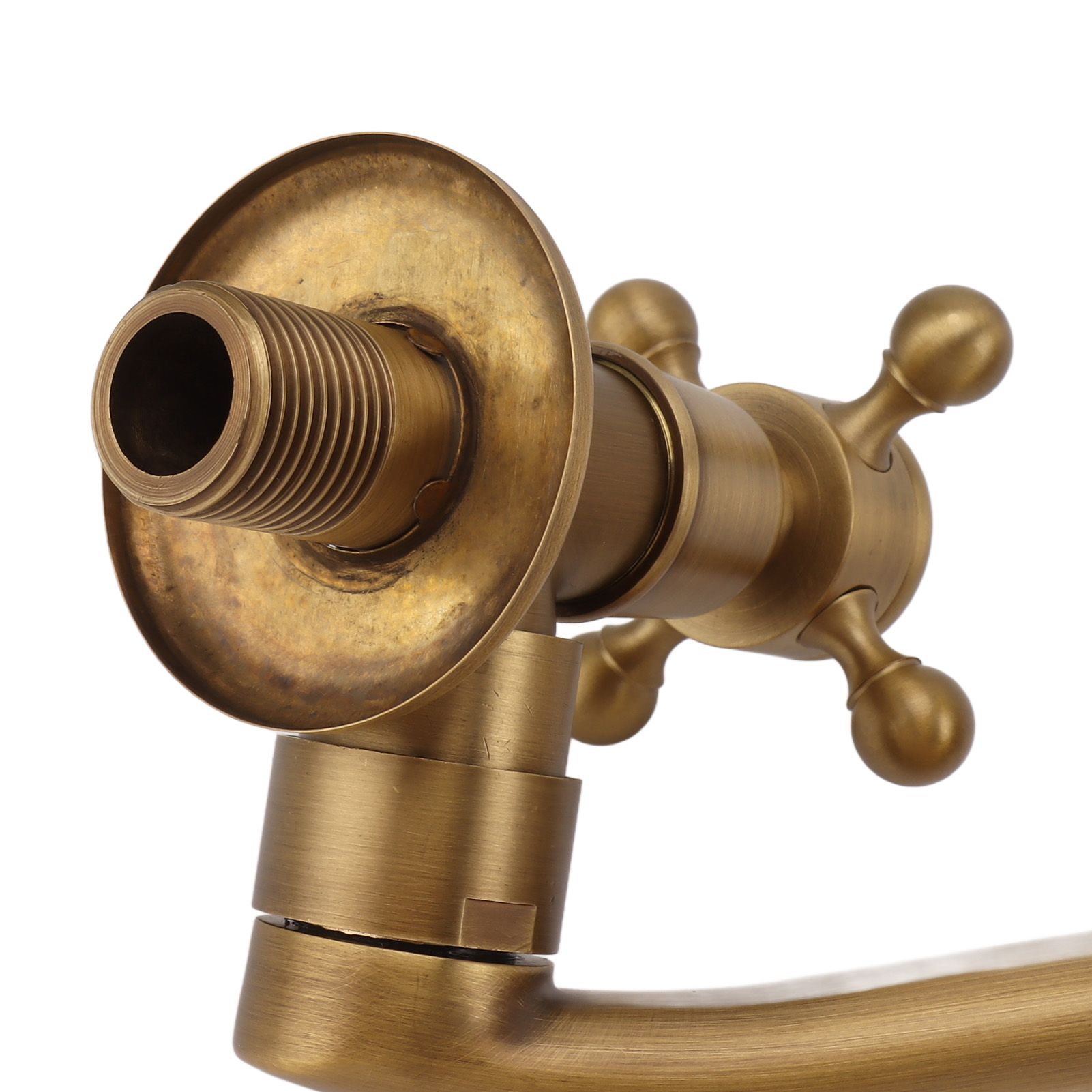 Antique Garden Faucet with Extended Spout Antifreezing Copper Wall Mount view 14