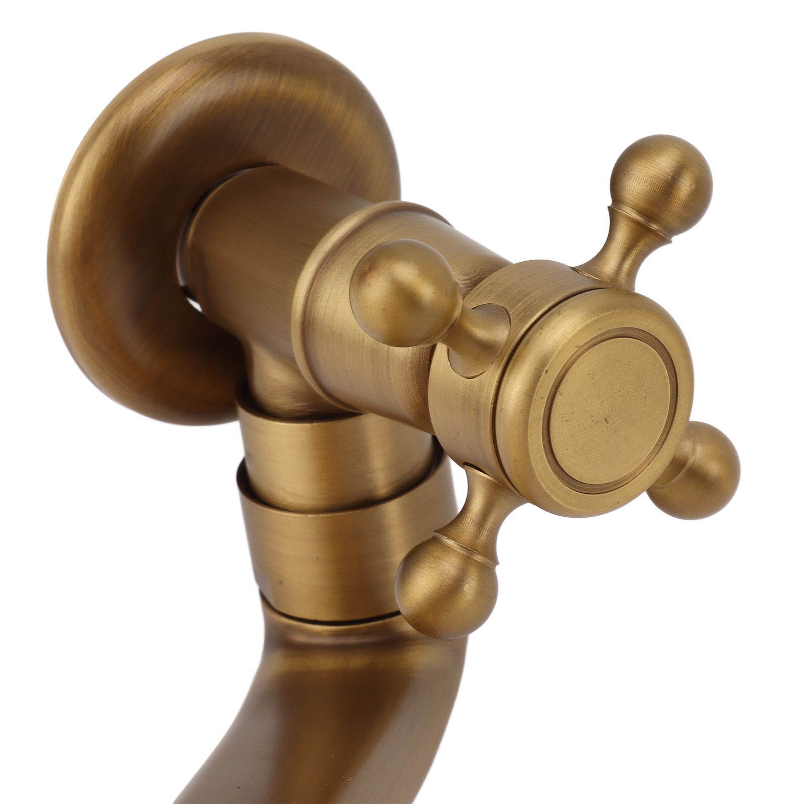 Antique Garden Faucet with Extended Spout Antifreezing Copper Wall Mount view 15