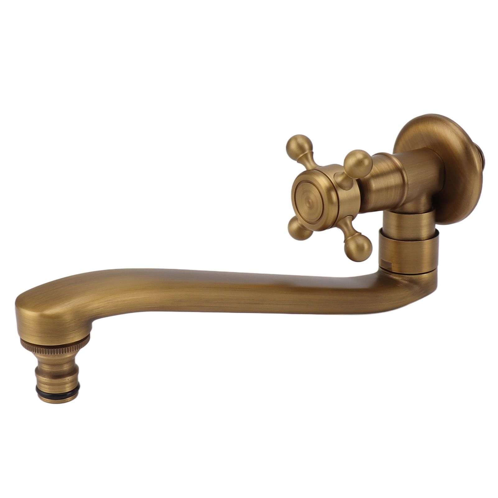 Antique Garden Faucet with Extended Spout Antifreezing Copper Wall Mount view 2
