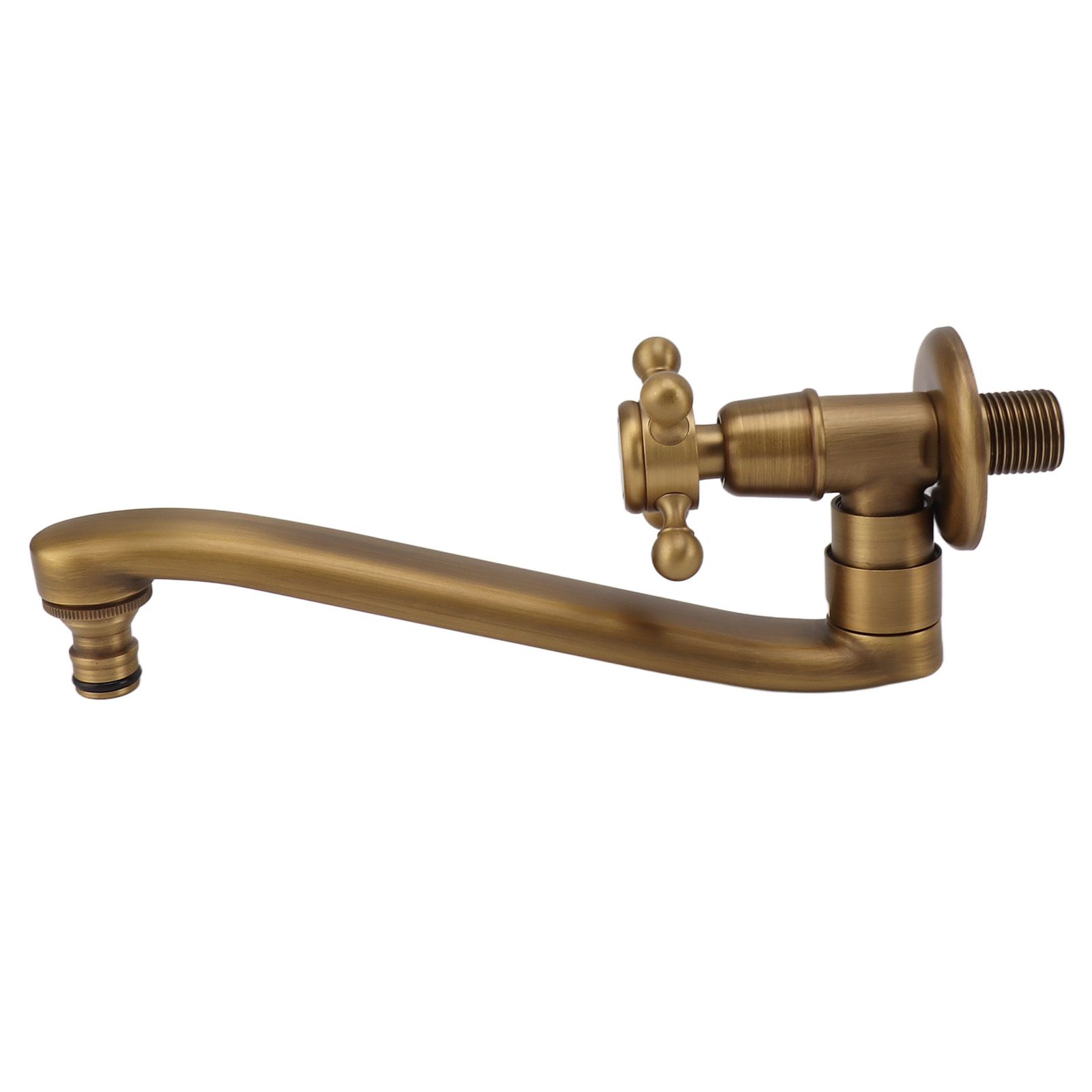 Antique Garden Faucet with Extended Spout Antifreezing Copper Wall Mount view 4