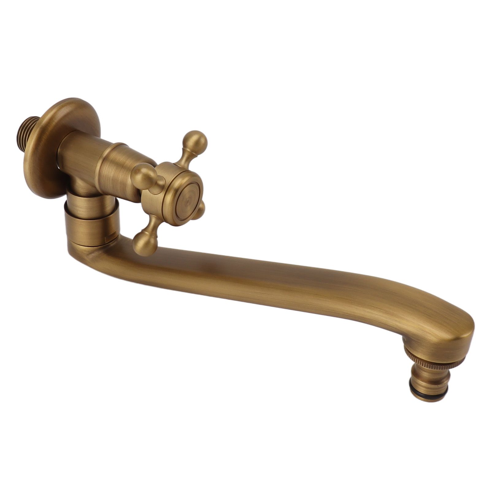 Antique Garden Faucet with Extended Spout Antifreezing Copper Wall Mount view 5