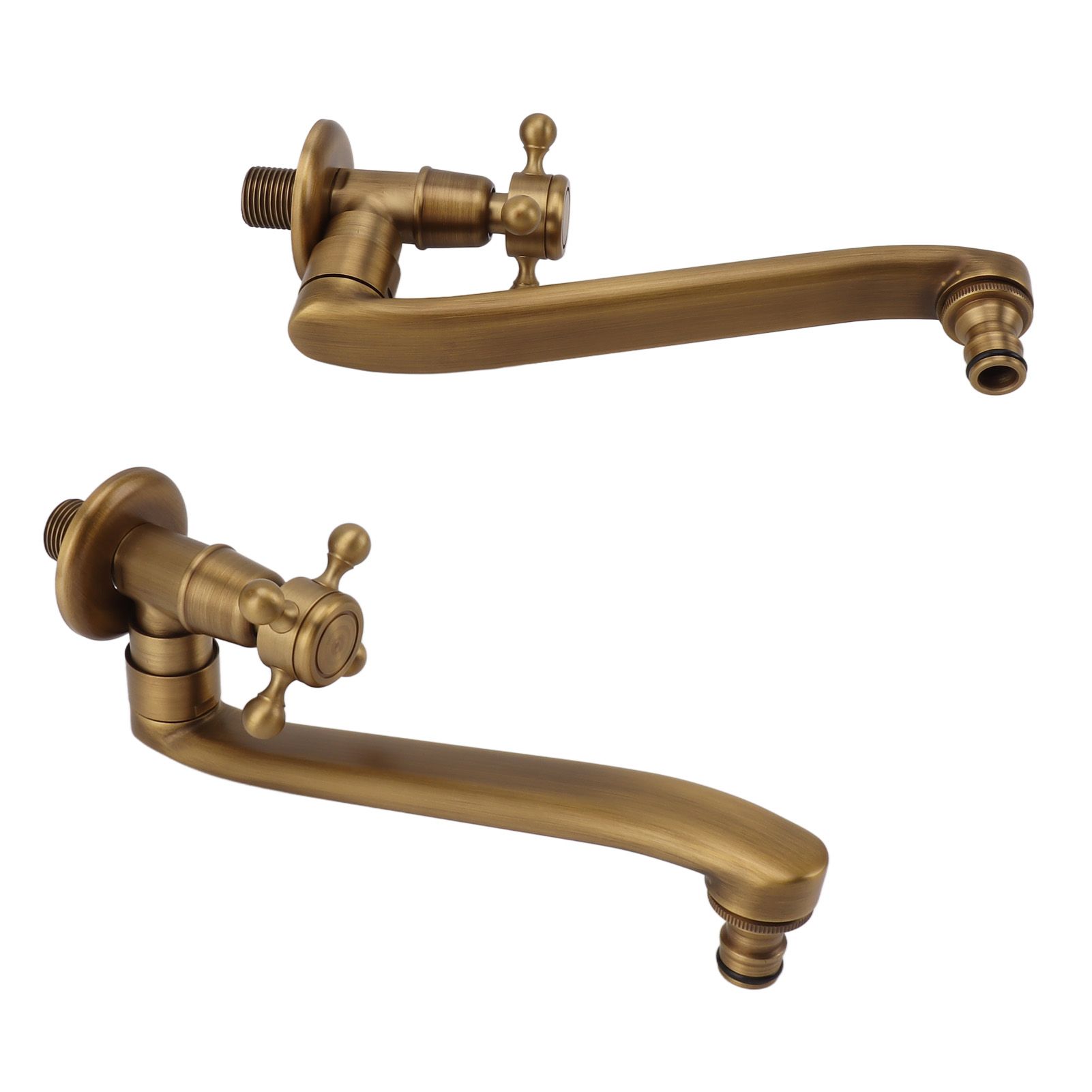 Antique Garden Faucet with Extended Spout Antifreezing Copper Wall Mount view 9