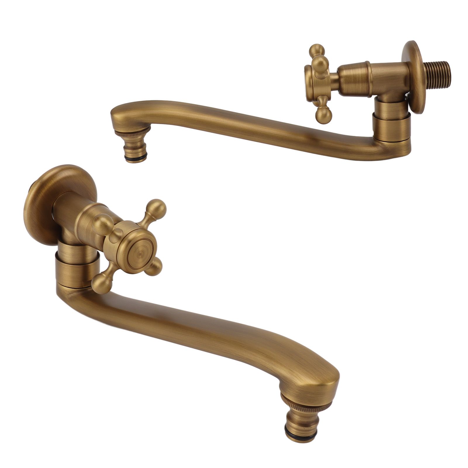 Antique Garden Faucet with Extended Spout Antifreezing Copper Wall Mount view 10