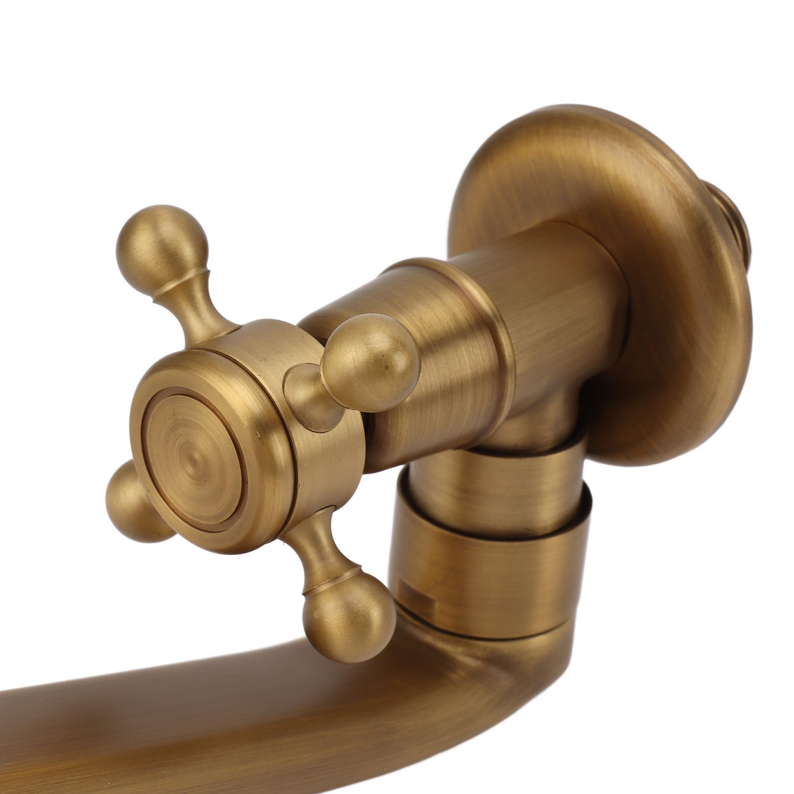 Antique Garden Faucet with Extended Spout Antifreezing Copper Wall Mount view 15