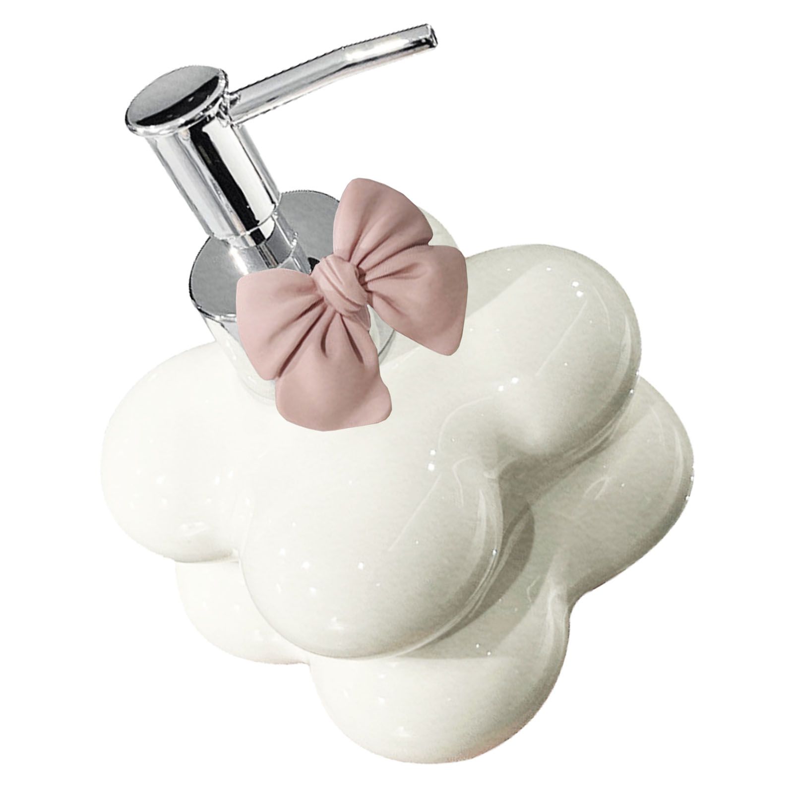 Cloud Press Pump Bottle Ceramic Reusable Decoration Refillable Cloud Shape view 3