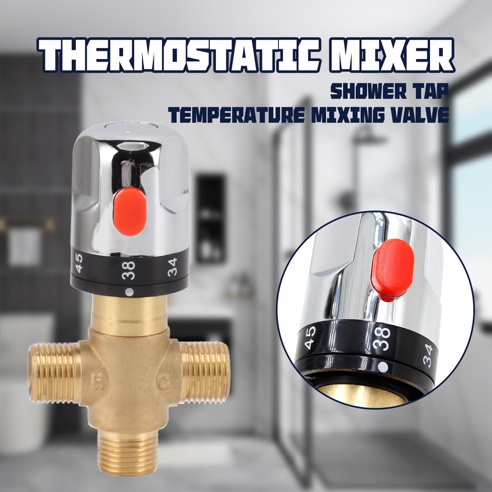 Thermostatic Mixing Valve Brass Shower Mixing Valve Hot and Cold Water view 15