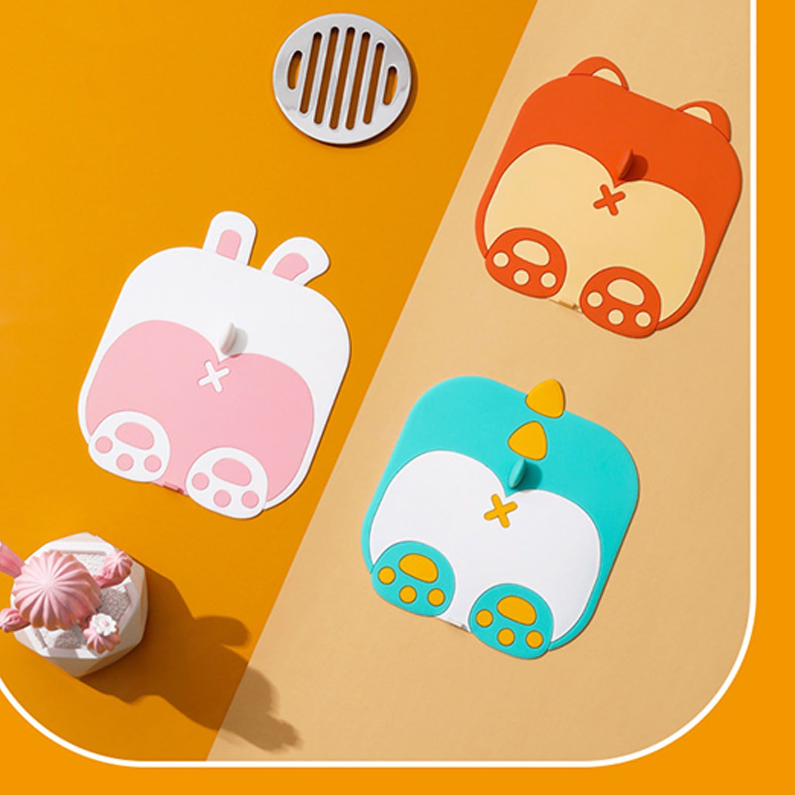 Shower Drain Stopper Cartoon Style Odour Resistant Silicone Anti Slip Bathtub view 6