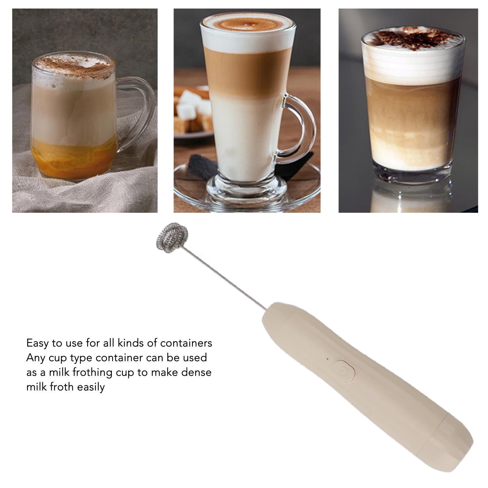 Milk Frother Khaki Rechargeable Coffee Frother Mixer for Coffee Latte Hot view 15