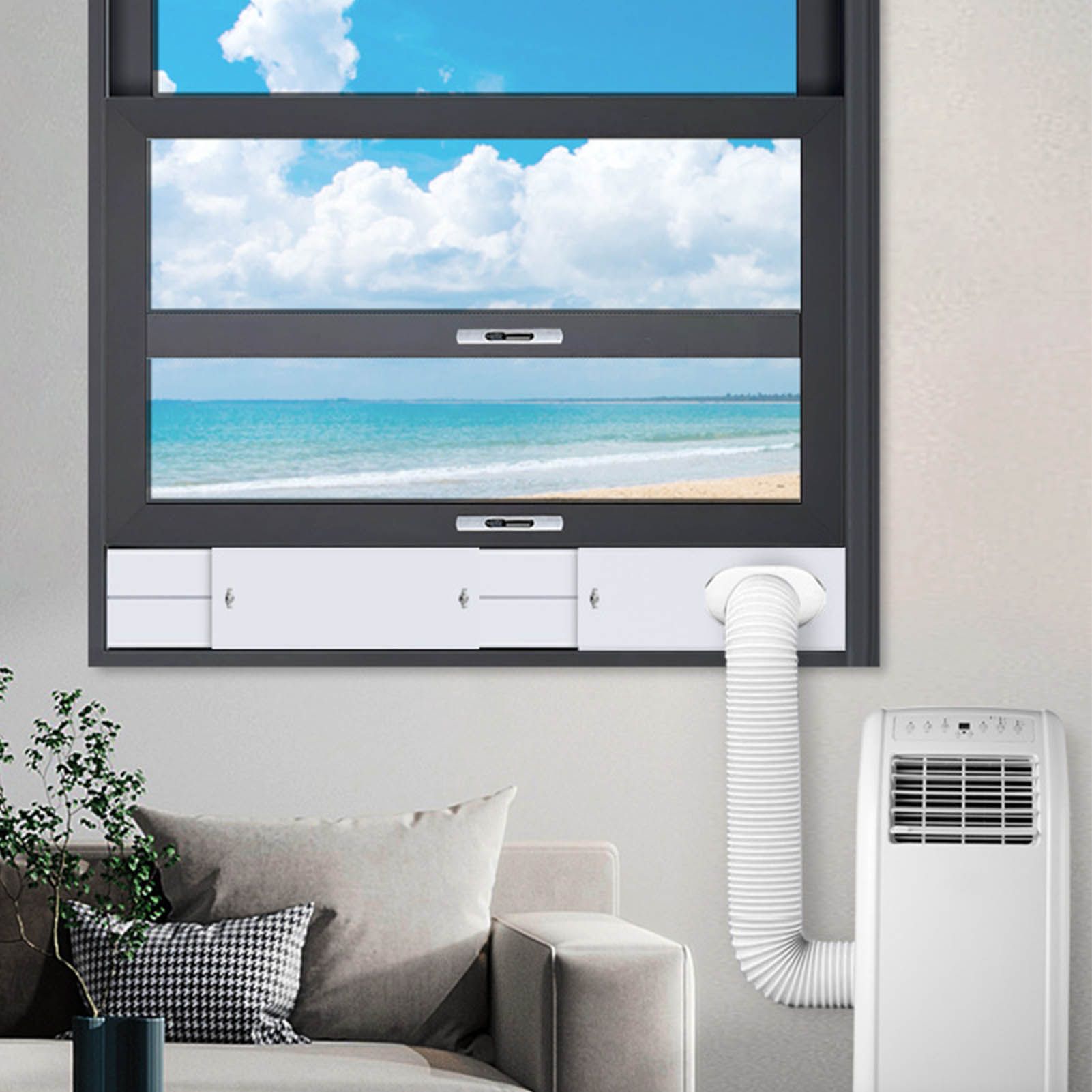 Air Conditioner Window Vent Kit PVC Easy Installation Seamless Universal view 11