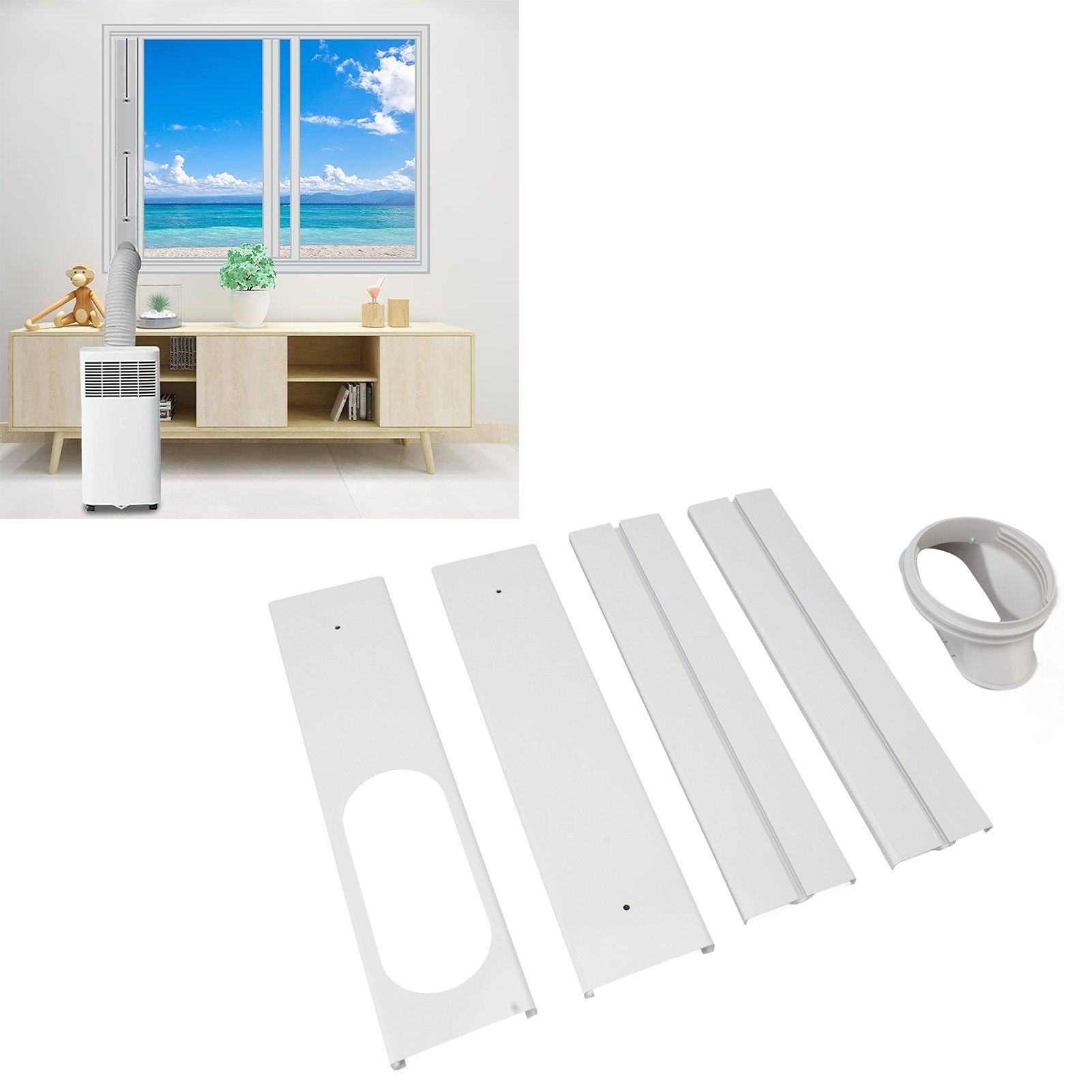 Portable AC Window Vent Kit Air Conditioner Window Kit Adjustable PVC Window view 12