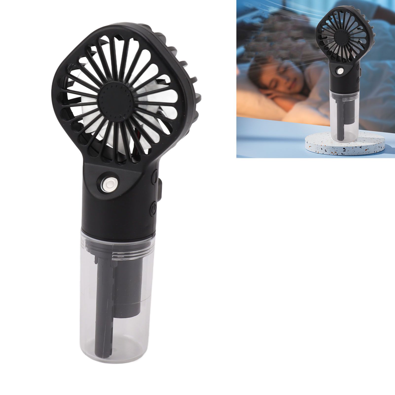 Portable Handheld Misting Fan USB Rechargeable Water Spray Mist Fan with 4 view 12