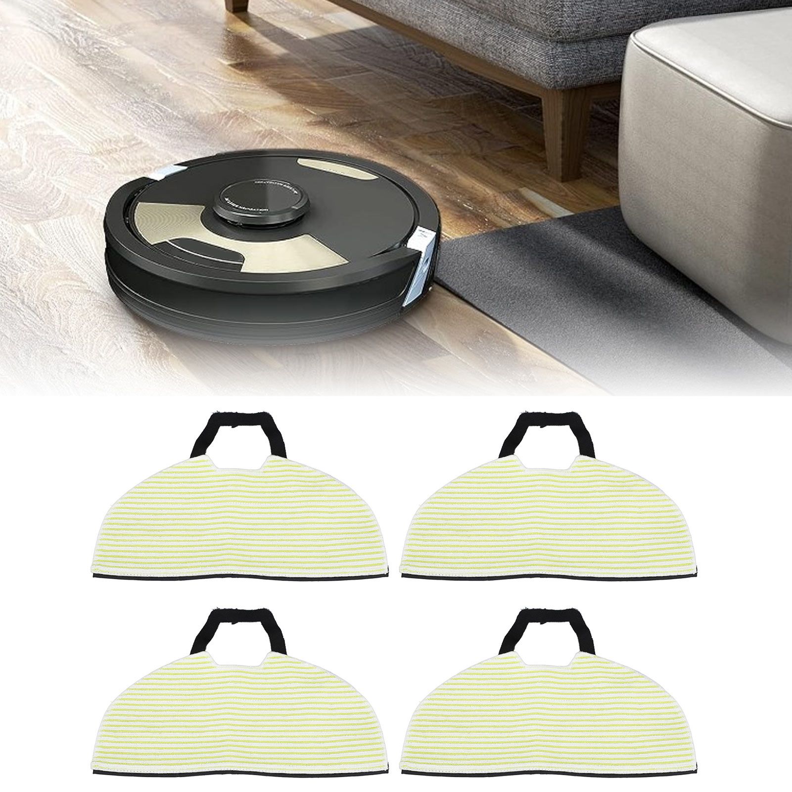 4pcs Vacuum Mop Pads Shed Resistant Highly Absorbent Reusable Mop Cloth Pad view 12