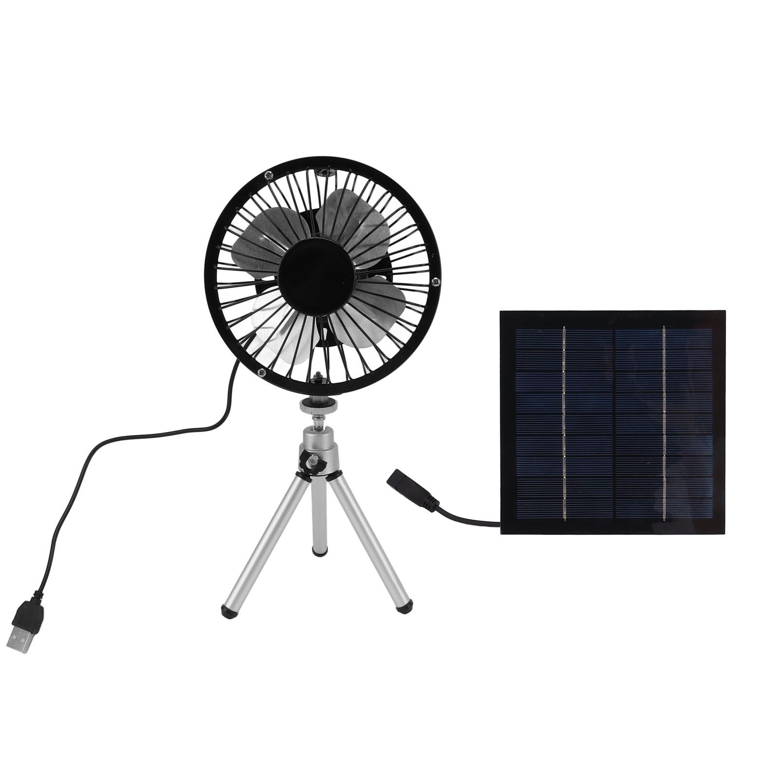 Portable Solar Fan 6W 6 Inches Solar USB Dual Powered Fan For Home Camping view 2