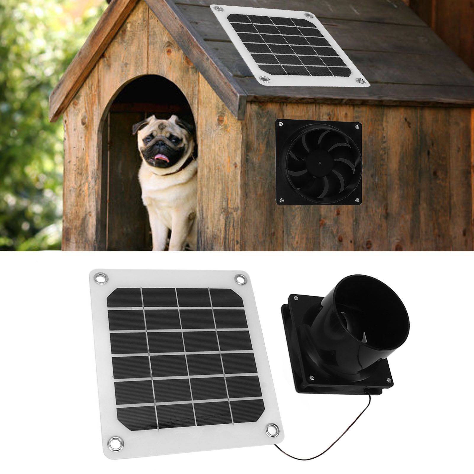 20W Solar Panel Exhaust Fan Kit with Protective Net 6 Inch Portable Solar view 11