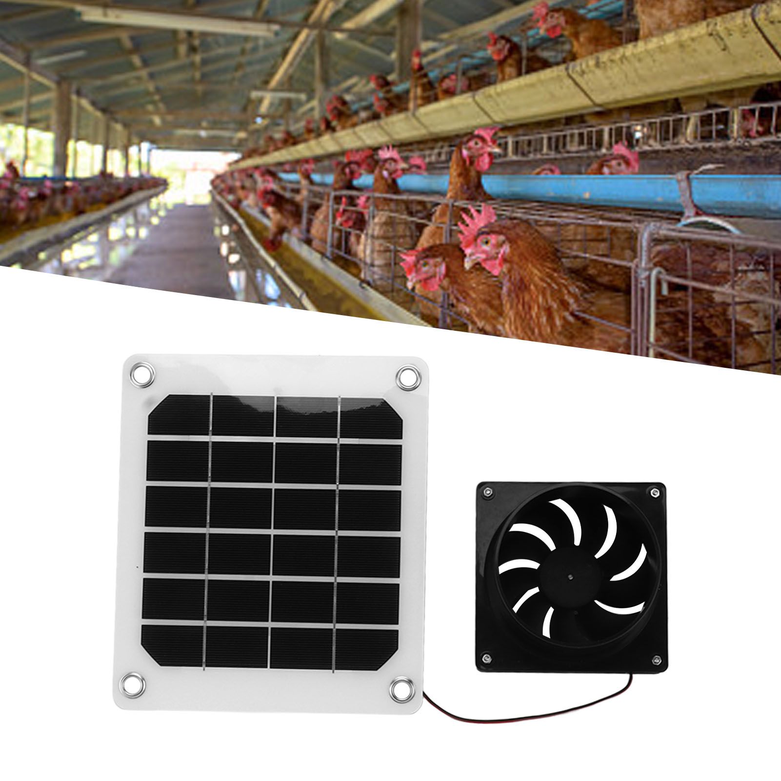 20W Solar Panel Exhaust Fan Kit with Protective Net 6 Inch Portable Solar view 12