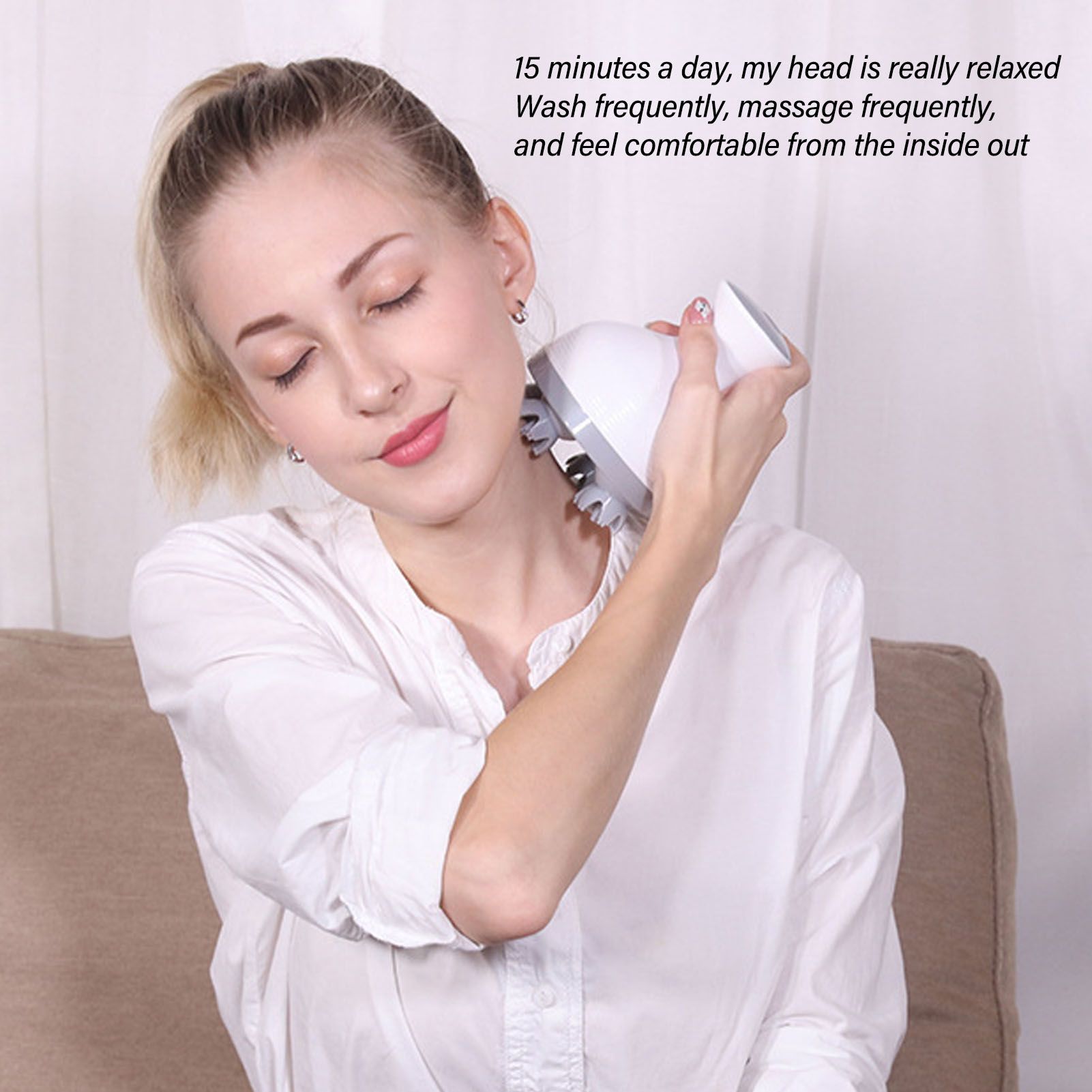 Portable Electric Handheld Scalp Massager USB Rechargeable Electric Pet view 15