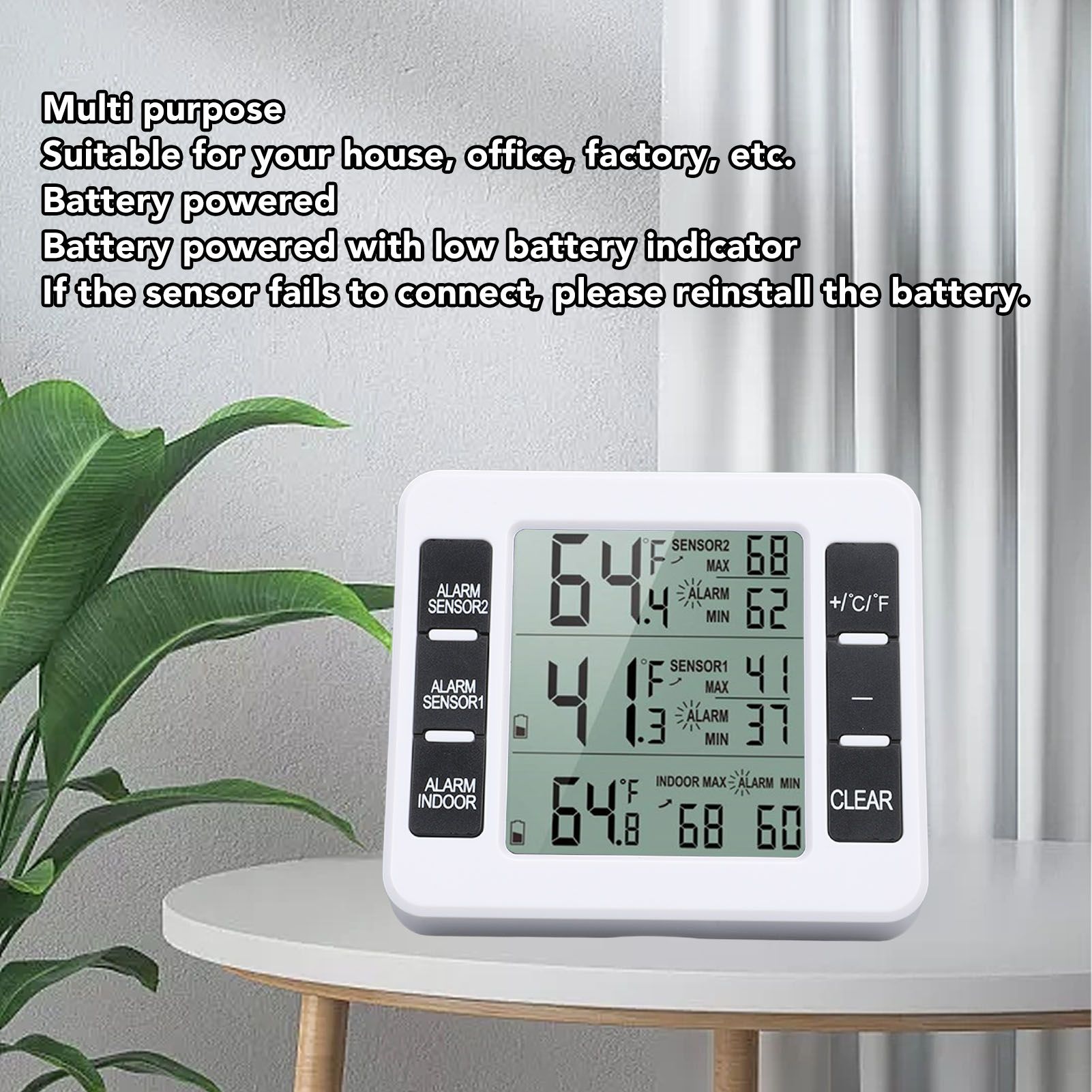Indoor Outdoor Thermometer Digital Hygrometer Thermometer Wireless Temperature view 15