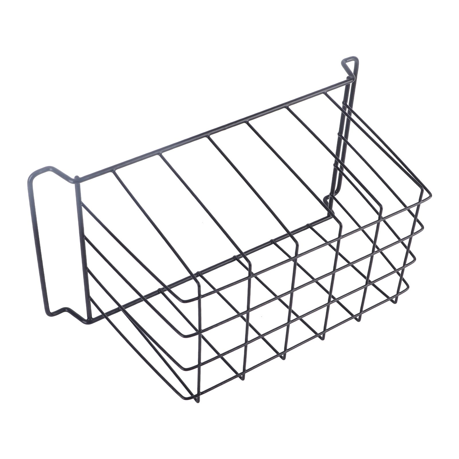 2 Pcs Freezer Wire Storage Basket PE Coated Hanging Rack Organizer Bin Black view 7
