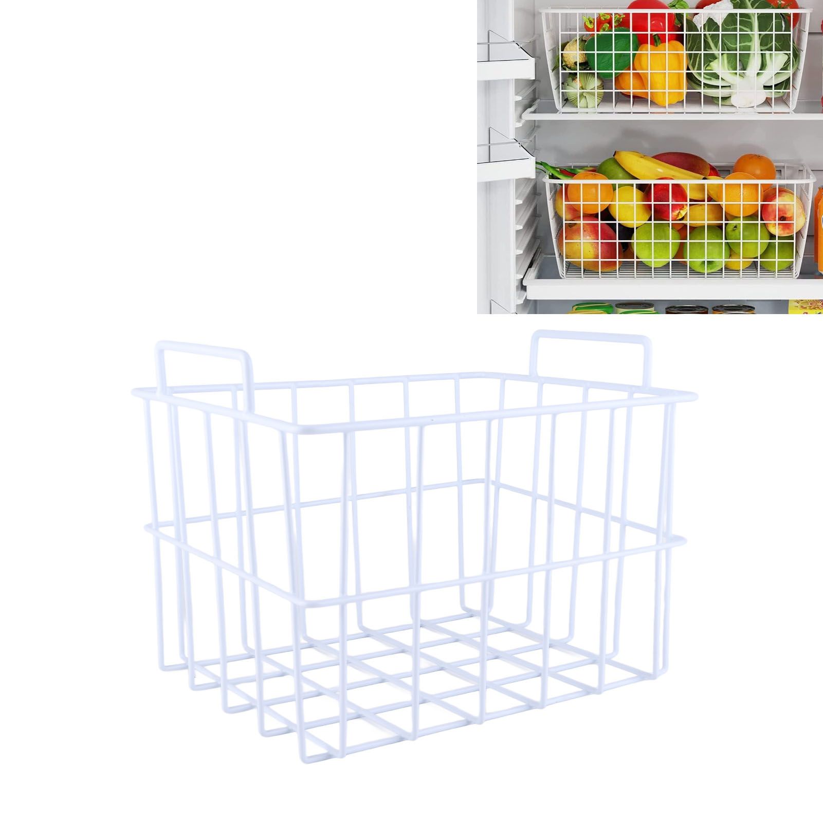 Fridge Freezer Basket Multipurpose Large Capacity Metal Wire Storage Basket view 12