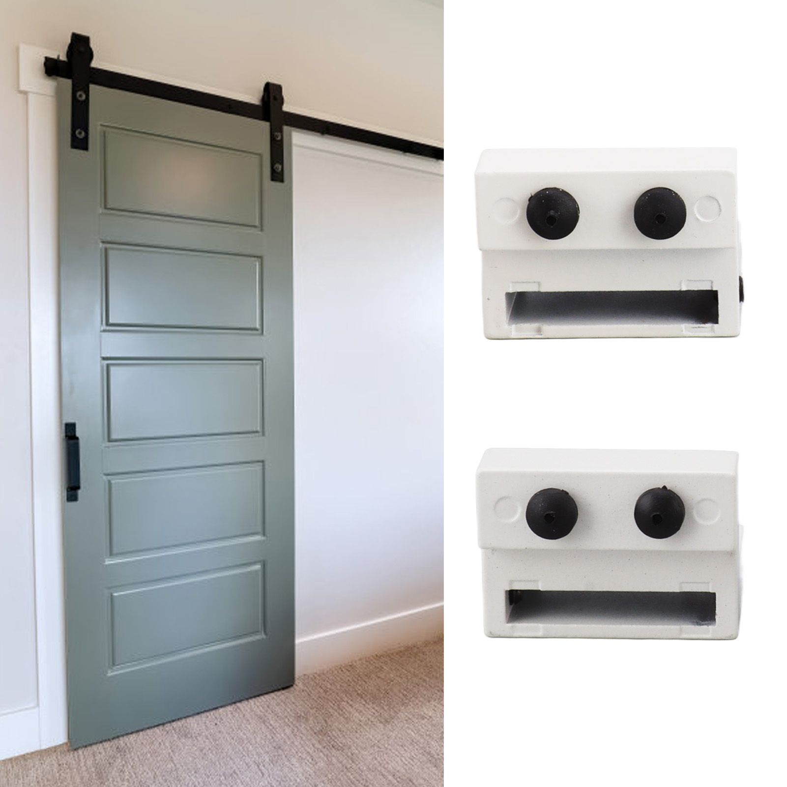 Barn Door Stopper White Sliding Barn Door Hardware Accessories with Hex Wrench view 11